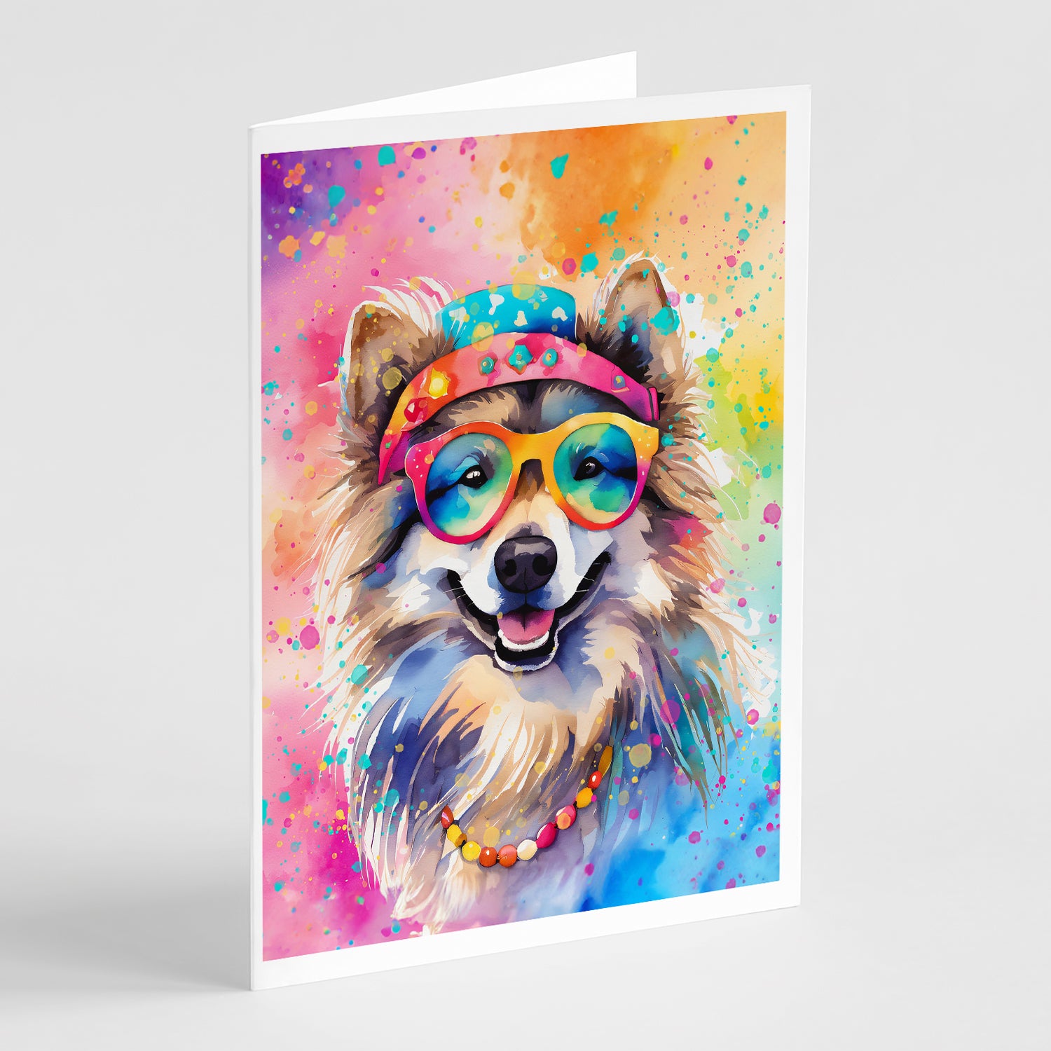 Buy this Keeshond Hippie Dawg Greeting Cards Pack of 8