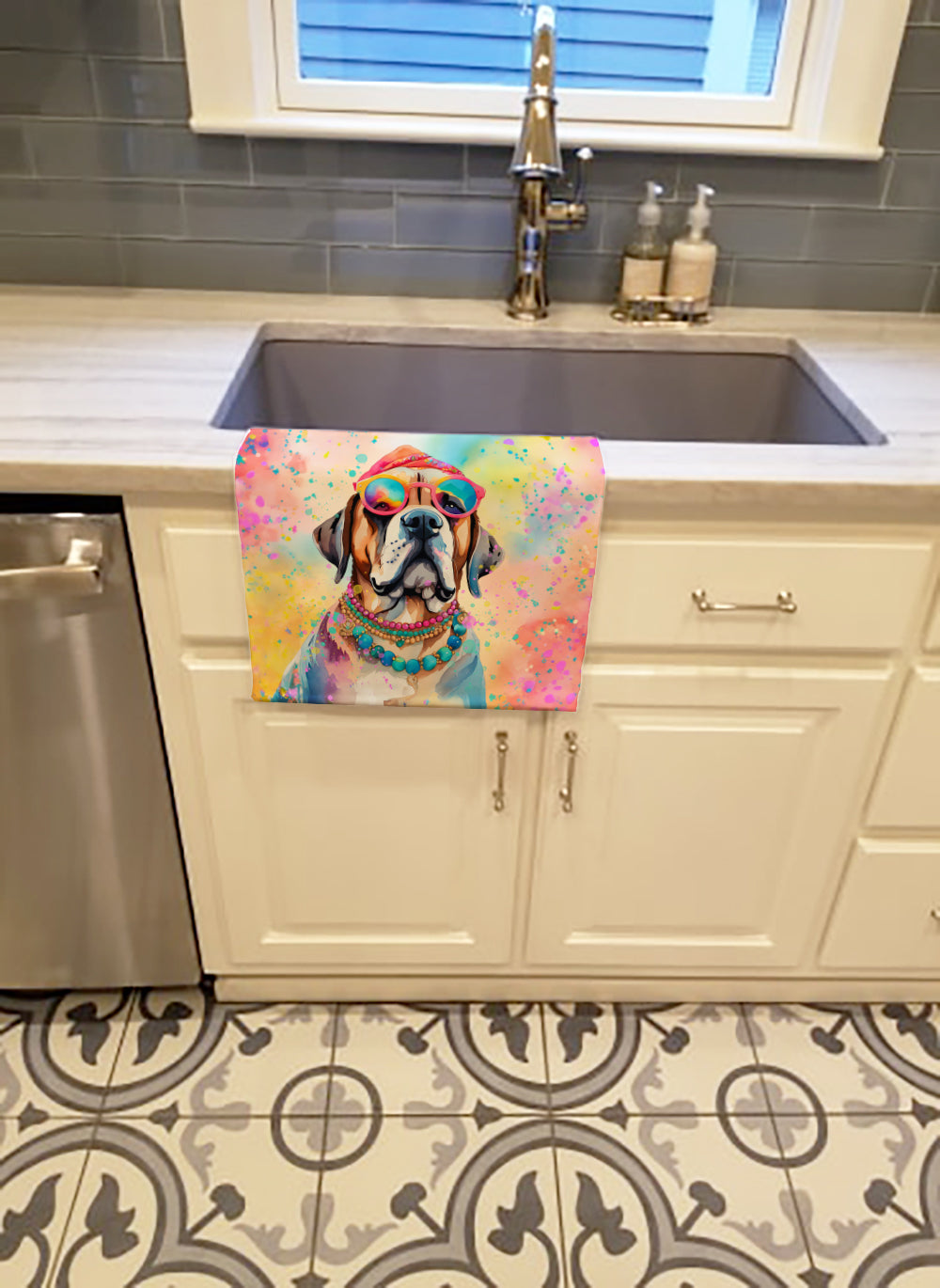 Buy this Mastiff Hippie Dawg Kitchen Towel