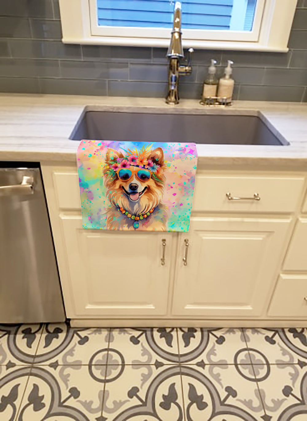 Buy this Pomeranian Hippie Dawg Kitchen Towel