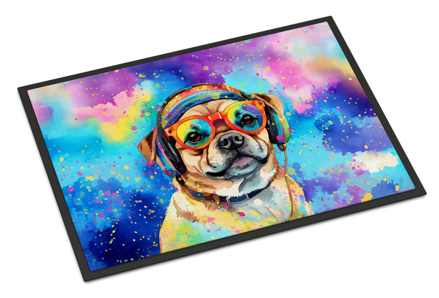 Buy this Pug Hippie Dawg Indoor or Outdoor Mat 24x36