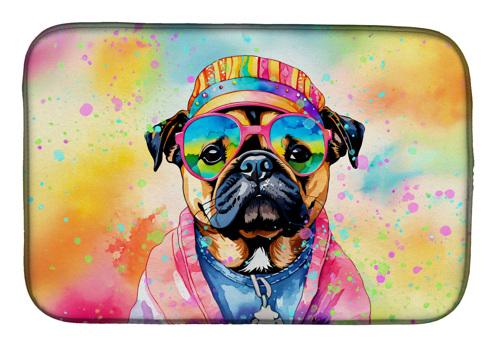 Buy this Pug Hippie Dawg Dish Drying Mat