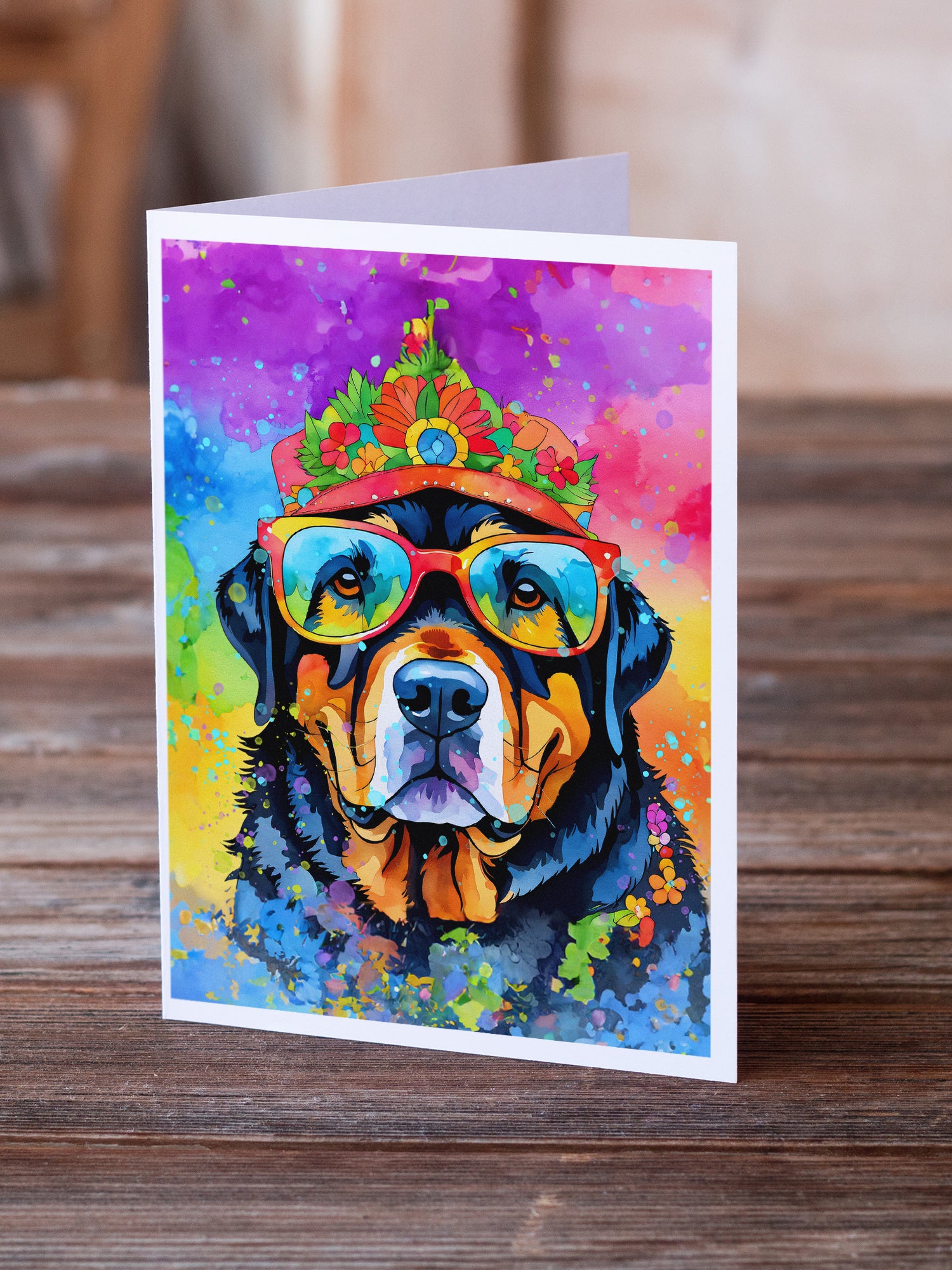 Buy this Rottweiler Hippie Dawg Greeting Cards Pack of 8