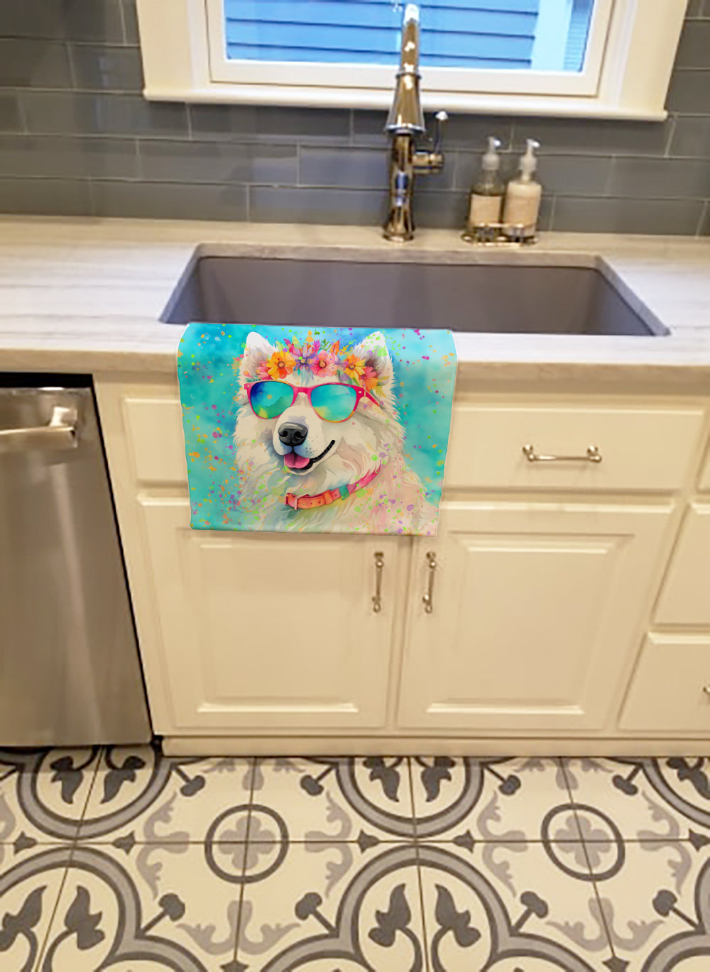 Samoyed Hippie Dawg Kitchen Towel