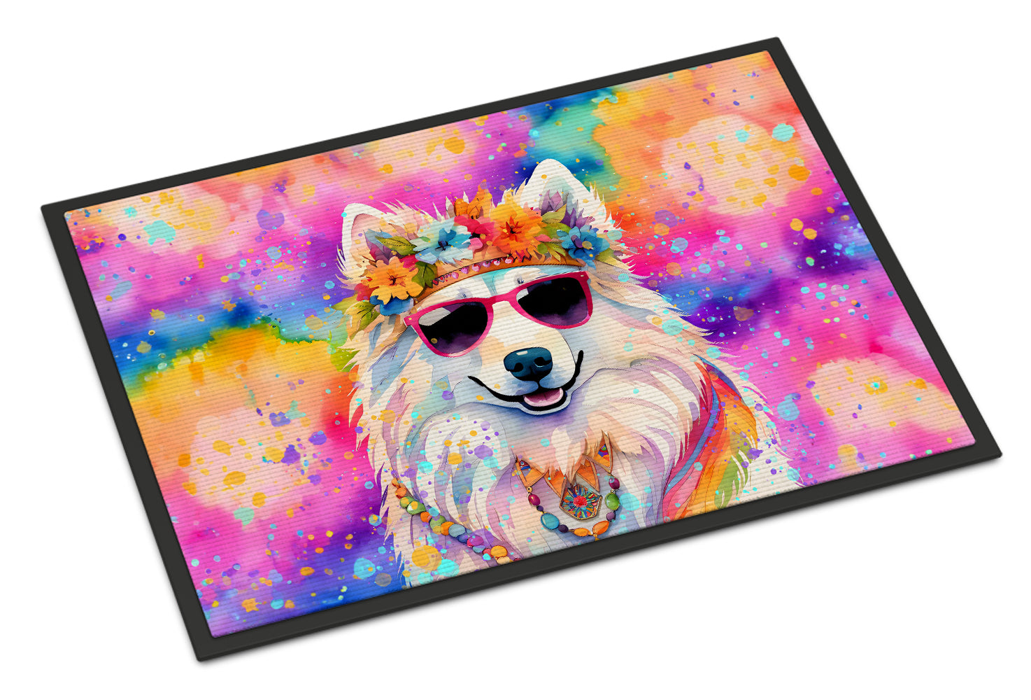 Buy this Samoyed Hippie Dawg Indoor or Outdoor Mat 24x36