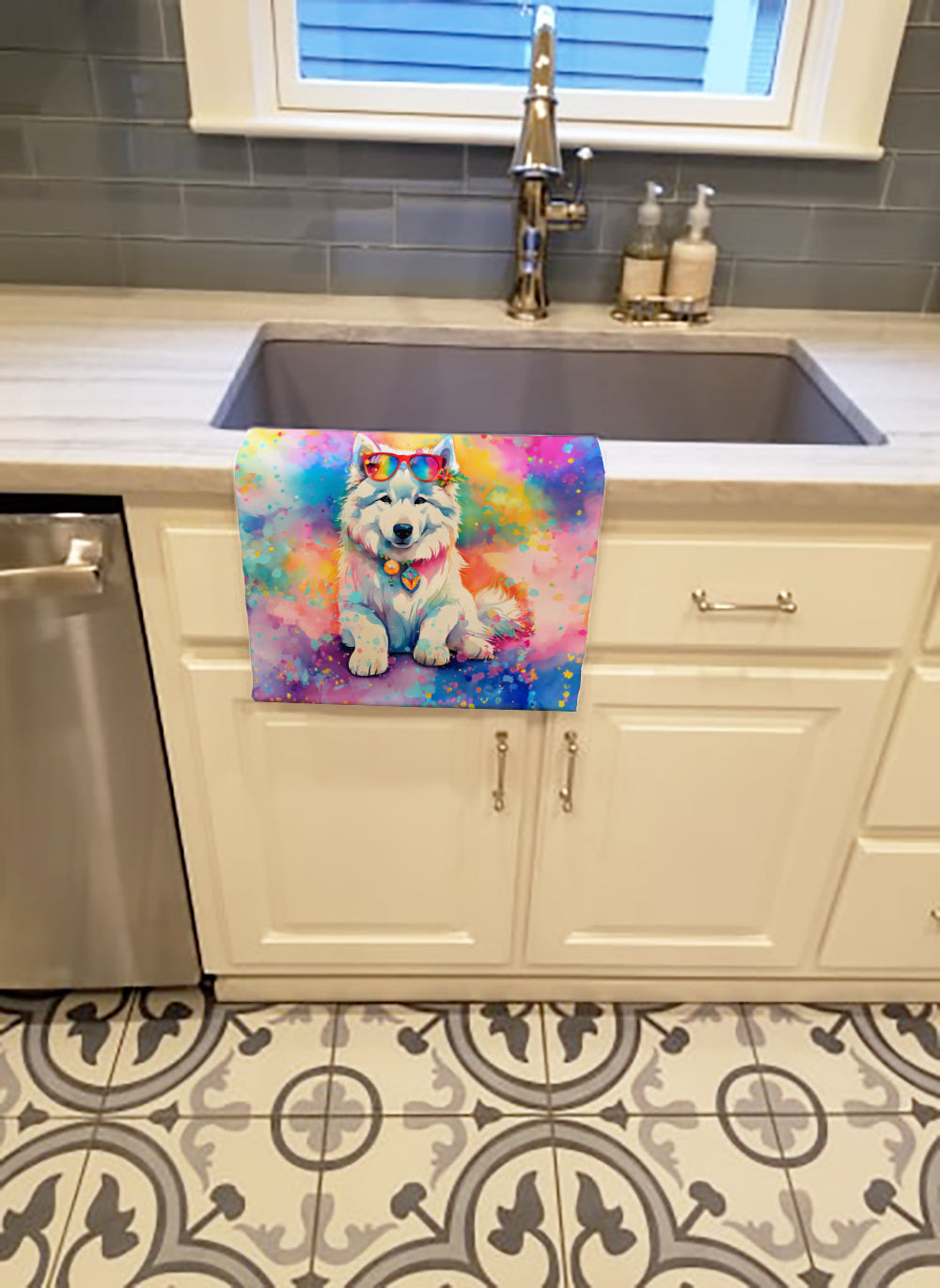 Samoyed Hippie Dawg Kitchen Towel
