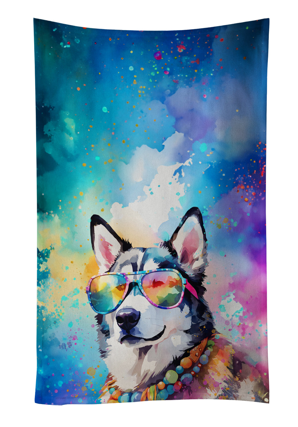Buy this Siberian Husky Hippie Dawg Kitchen Towel