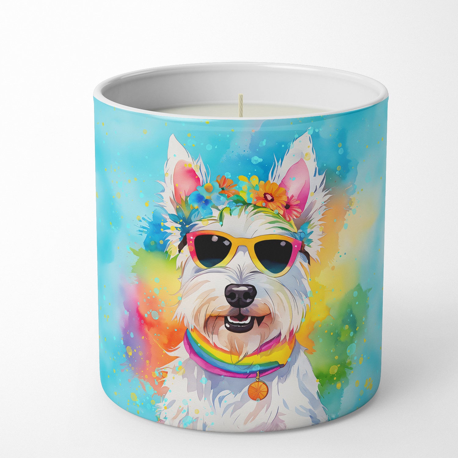 Buy this Westie Hippie Dawg Decorative Soy Candle