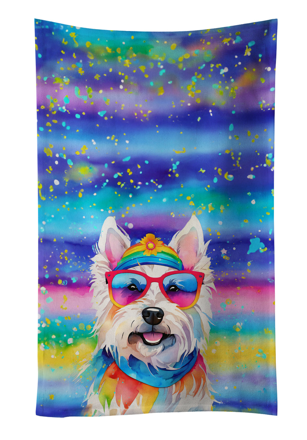 Buy this Westie Hippie Dawg Kitchen Towel