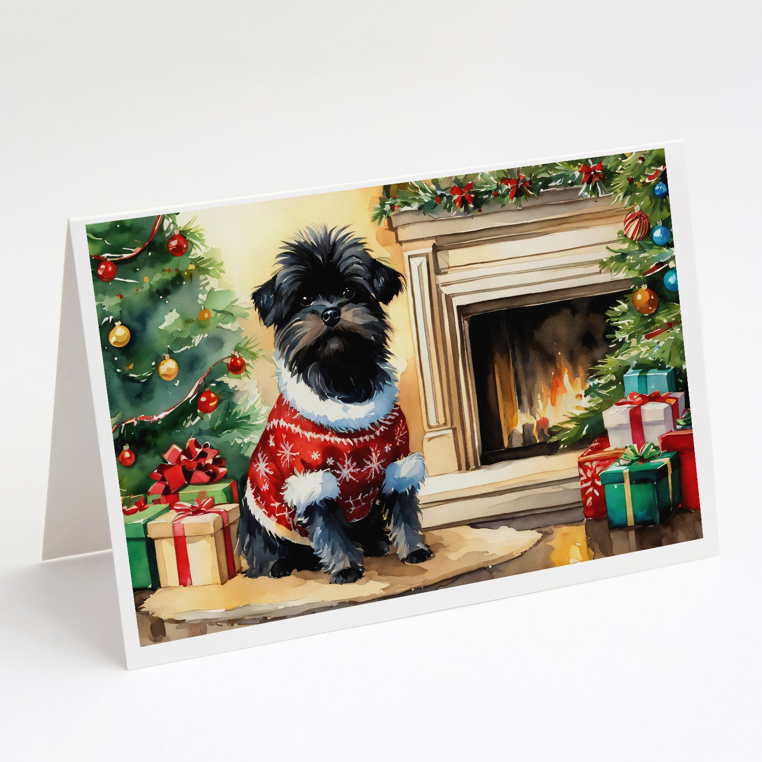 Buy this Affenpinscher Cozy Christmas Greeting Cards Pack of 8
