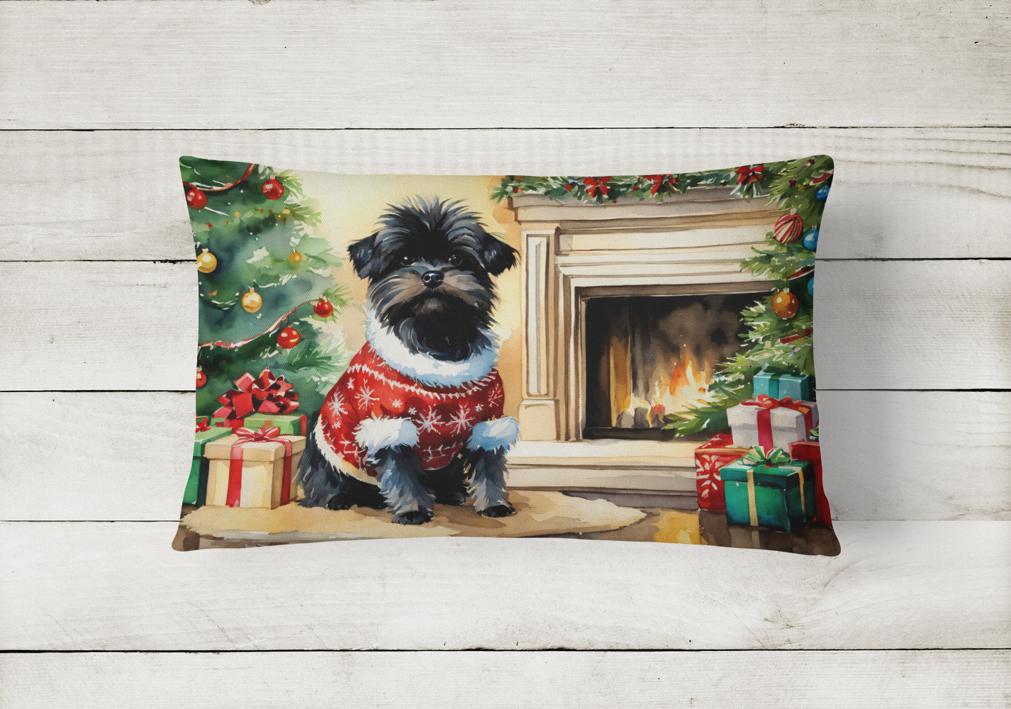 Buy this Affenpinscher Cozy Christmas Throw Pillow