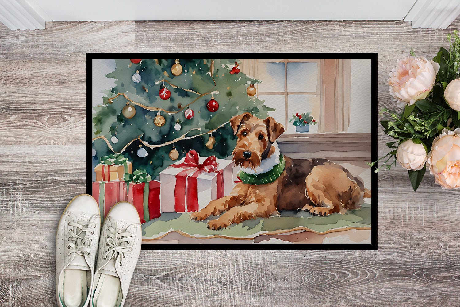 Buy this Airedale Terrier Cozy Christmas Doormat