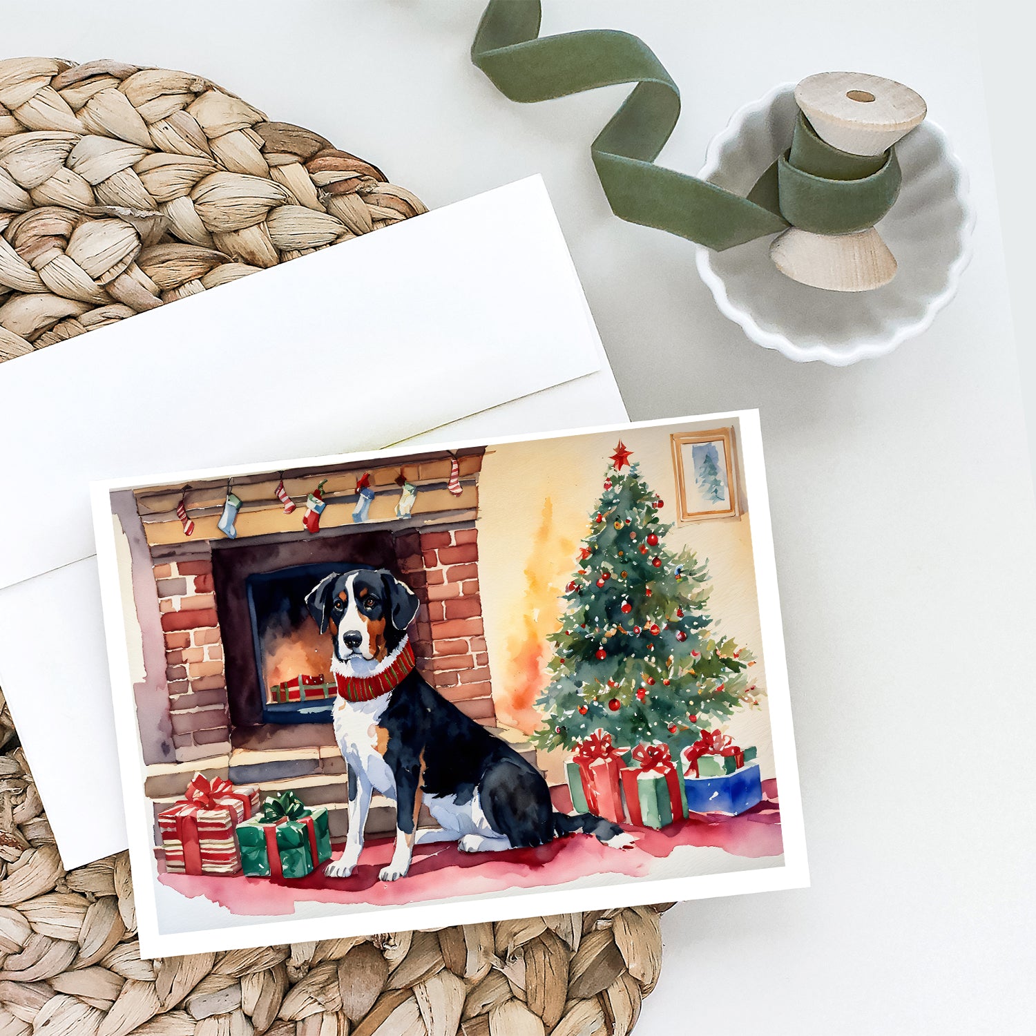 Buy this Appenzeller Sennenhund Cozy Christmas Greeting Cards Pack of 8