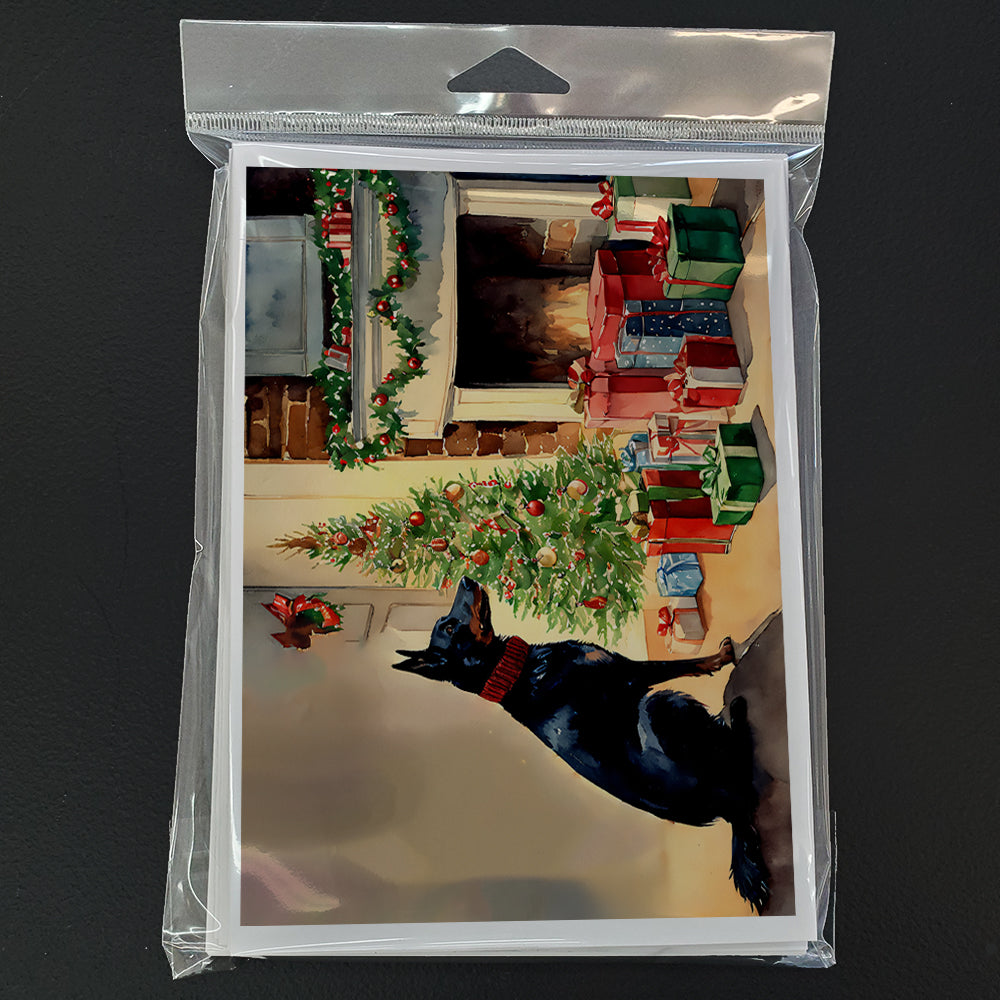 Australian Kelpie Cozy Christmas Greeting Cards Pack of 8