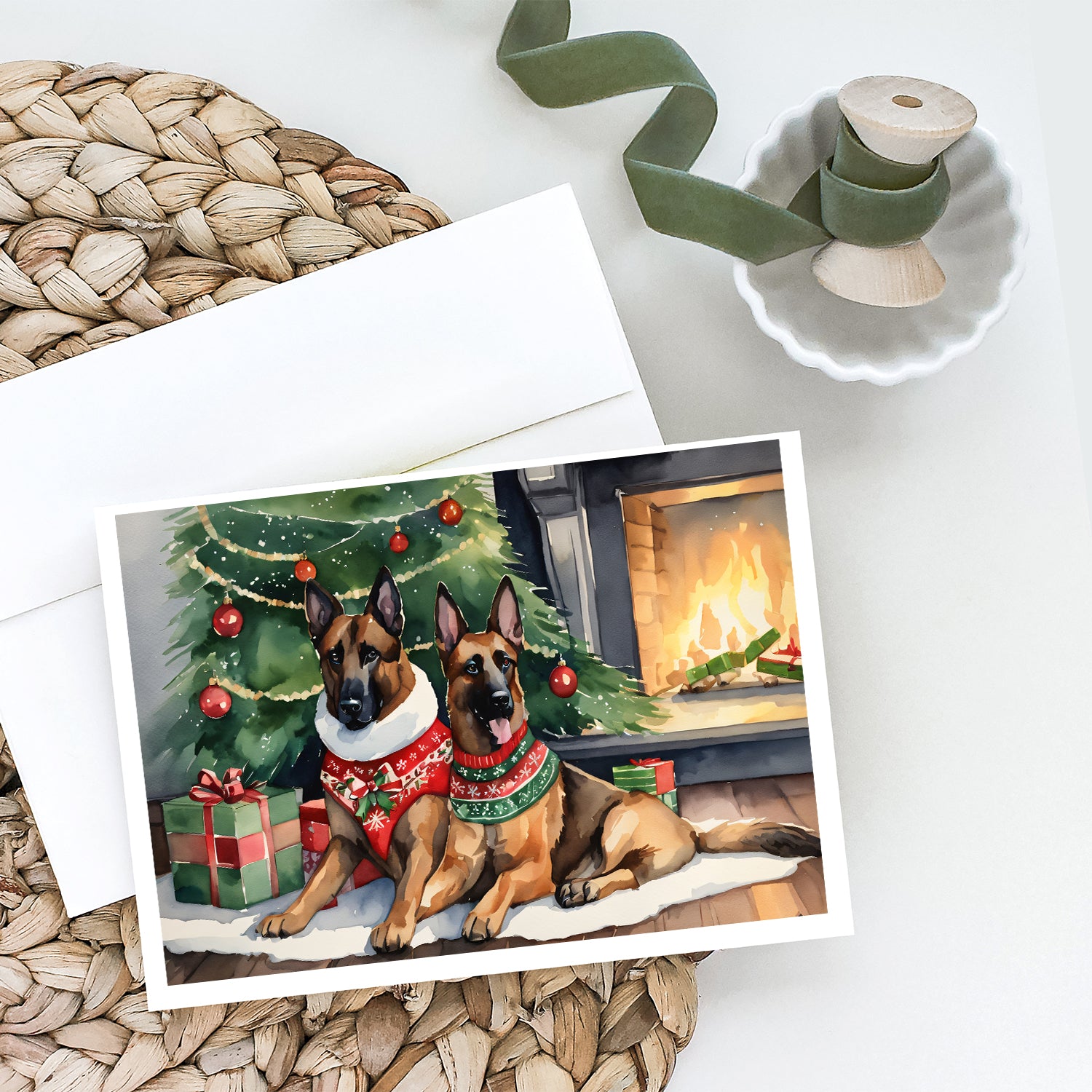Buy this Belgian Malinois Cozy Christmas Greeting Cards Pack of 8