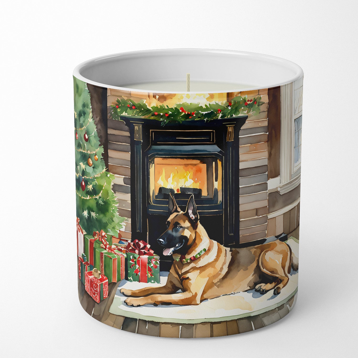 Buy this Belgian Malinois Cozy Christmas Decorative Soy Candle