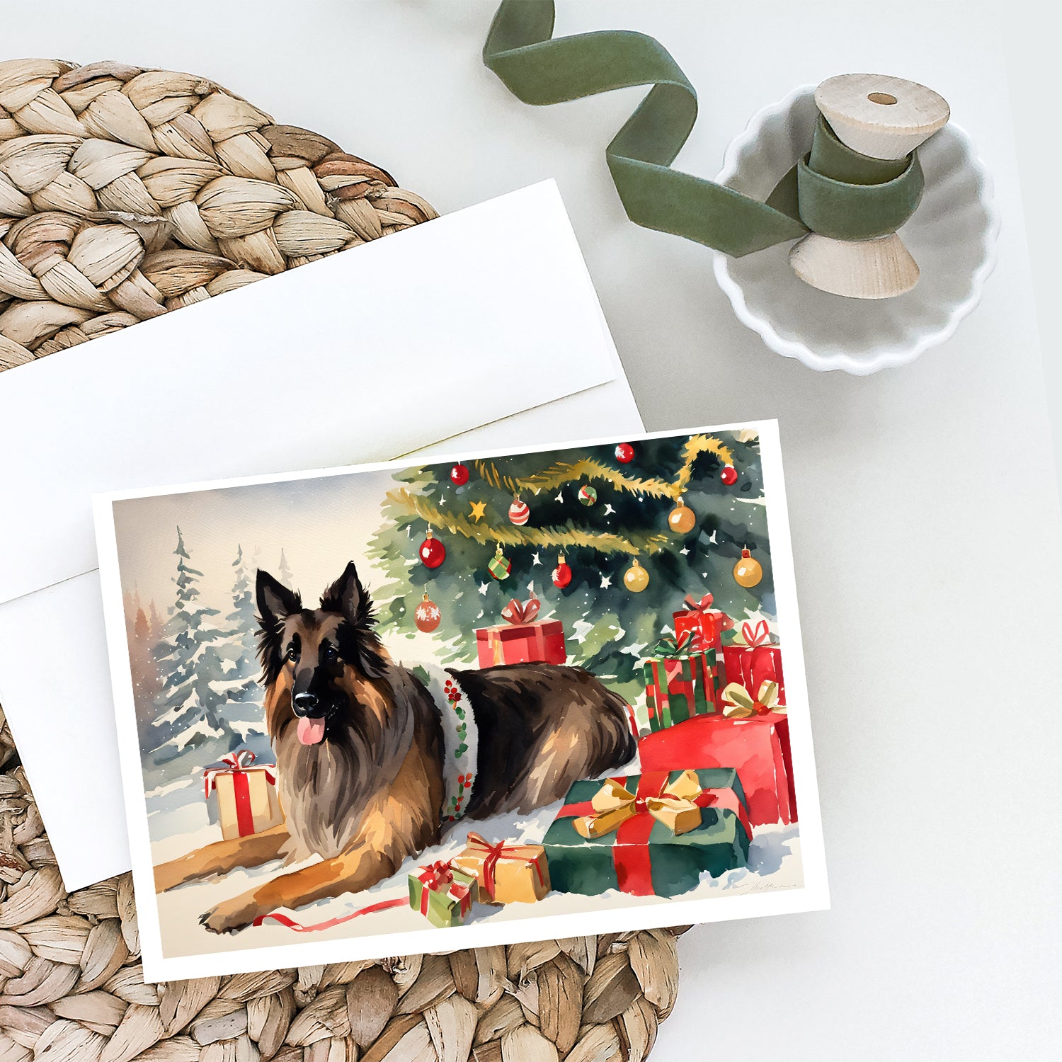 Buy this Belgian Tervuren Cozy Christmas Greeting Cards Pack of 8