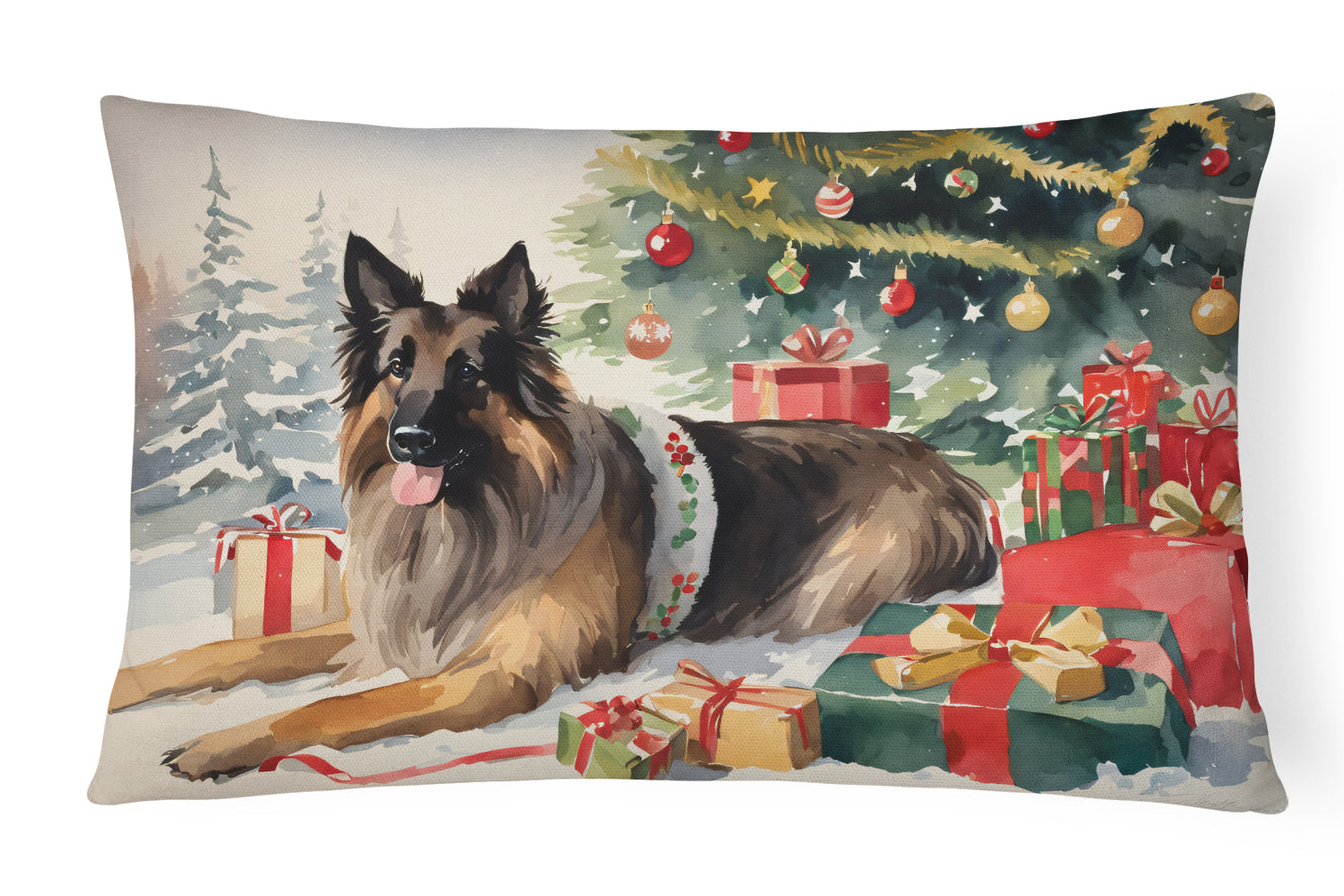 Buy this Belgian Tervuren Cozy Christmas Throw Pillow