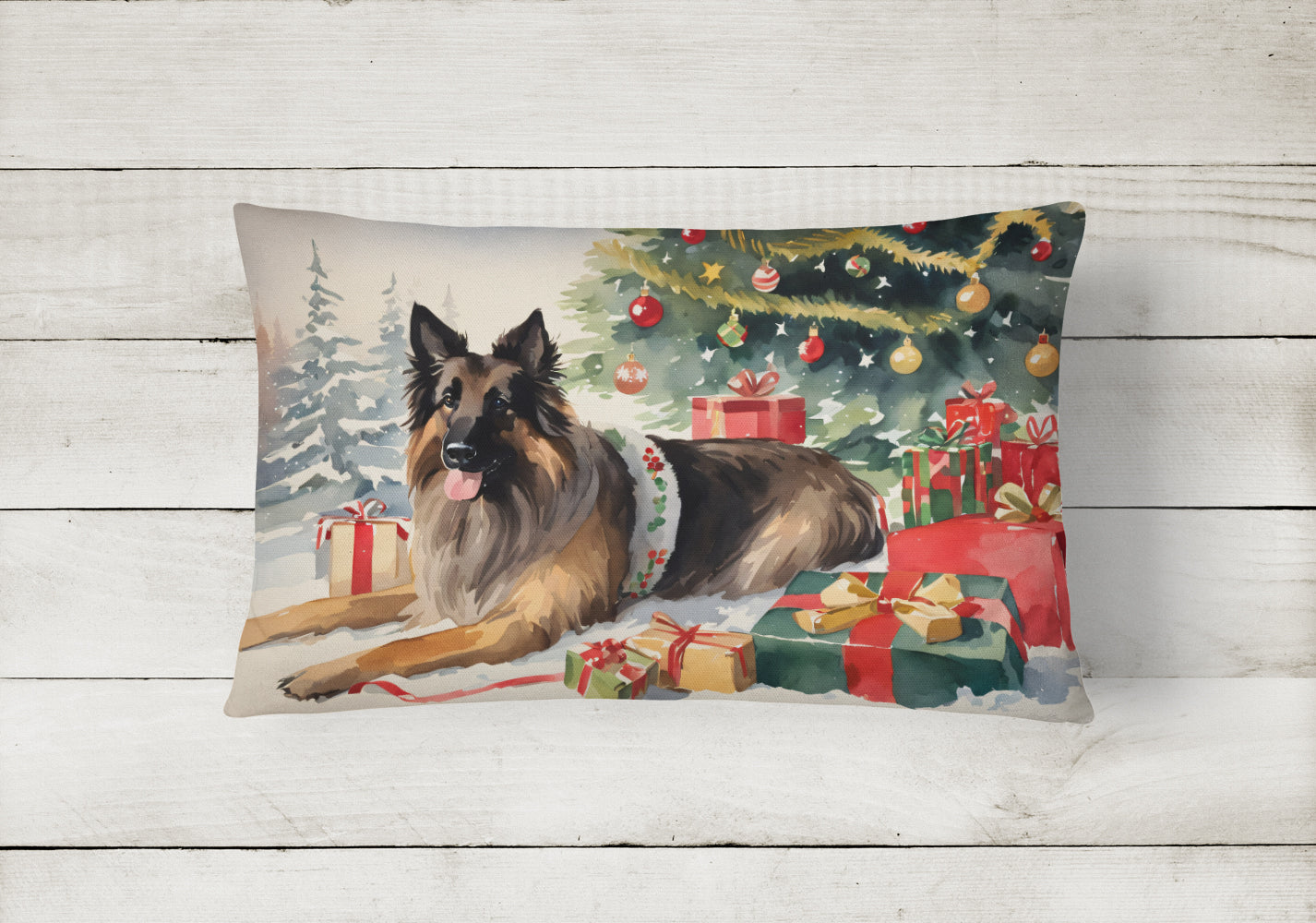 Buy this Belgian Tervuren Cozy Christmas Throw Pillow