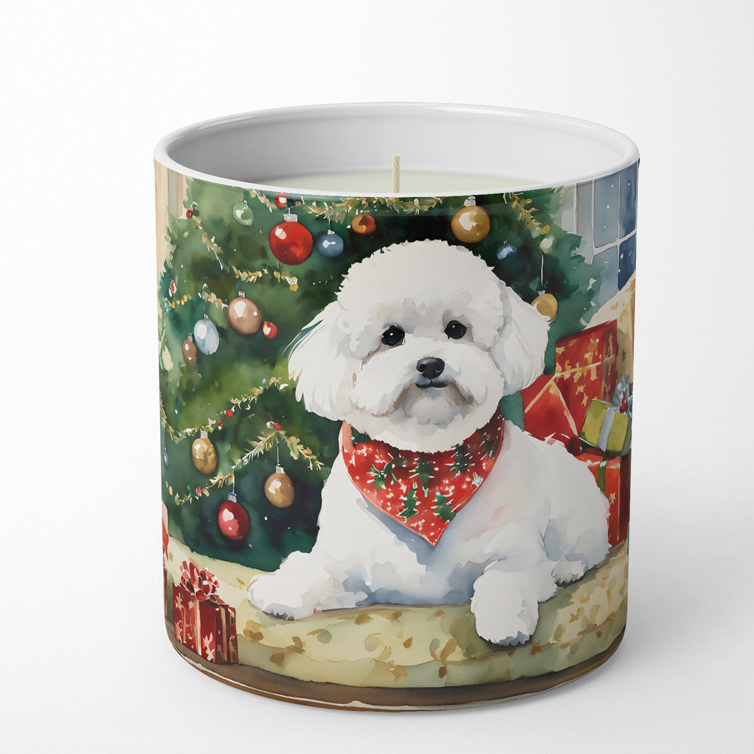 Buy this Bichon Frise Cozy Christmas Decorative Soy Candle