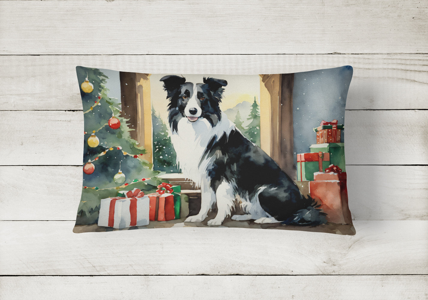 Buy this Border Collie Cozy Christmas Throw Pillow