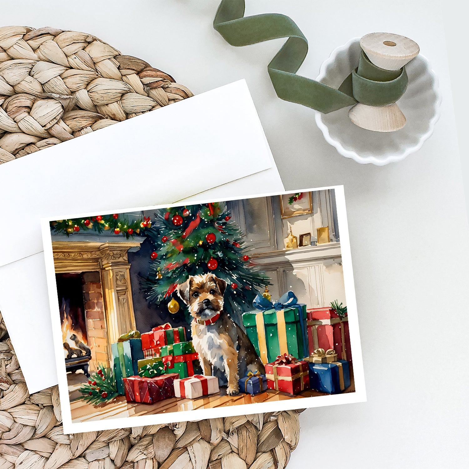 Buy this Border Terrier Cozy Christmas Greeting Cards Pack of 8