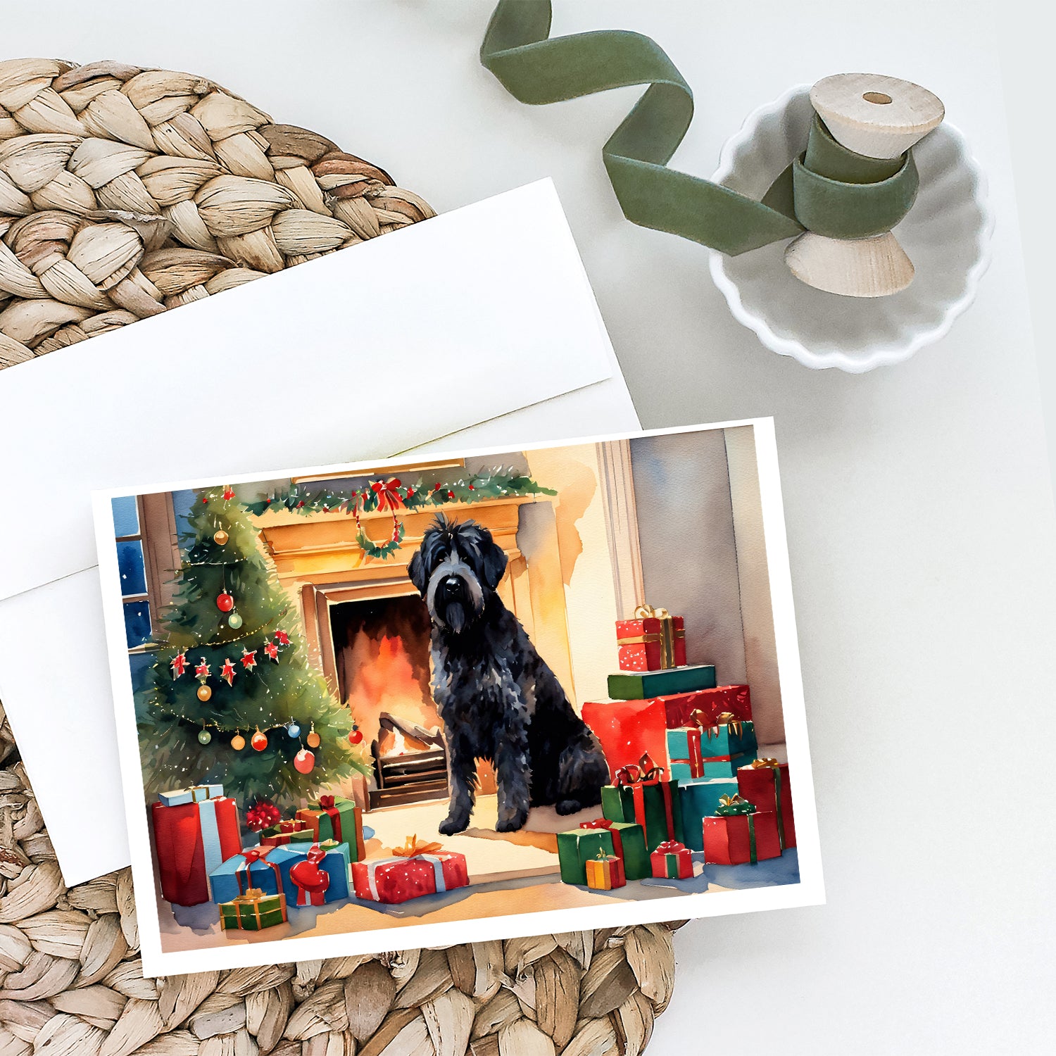 Buy this Bouvier des Flandres Cozy Christmas Greeting Cards Pack of 8