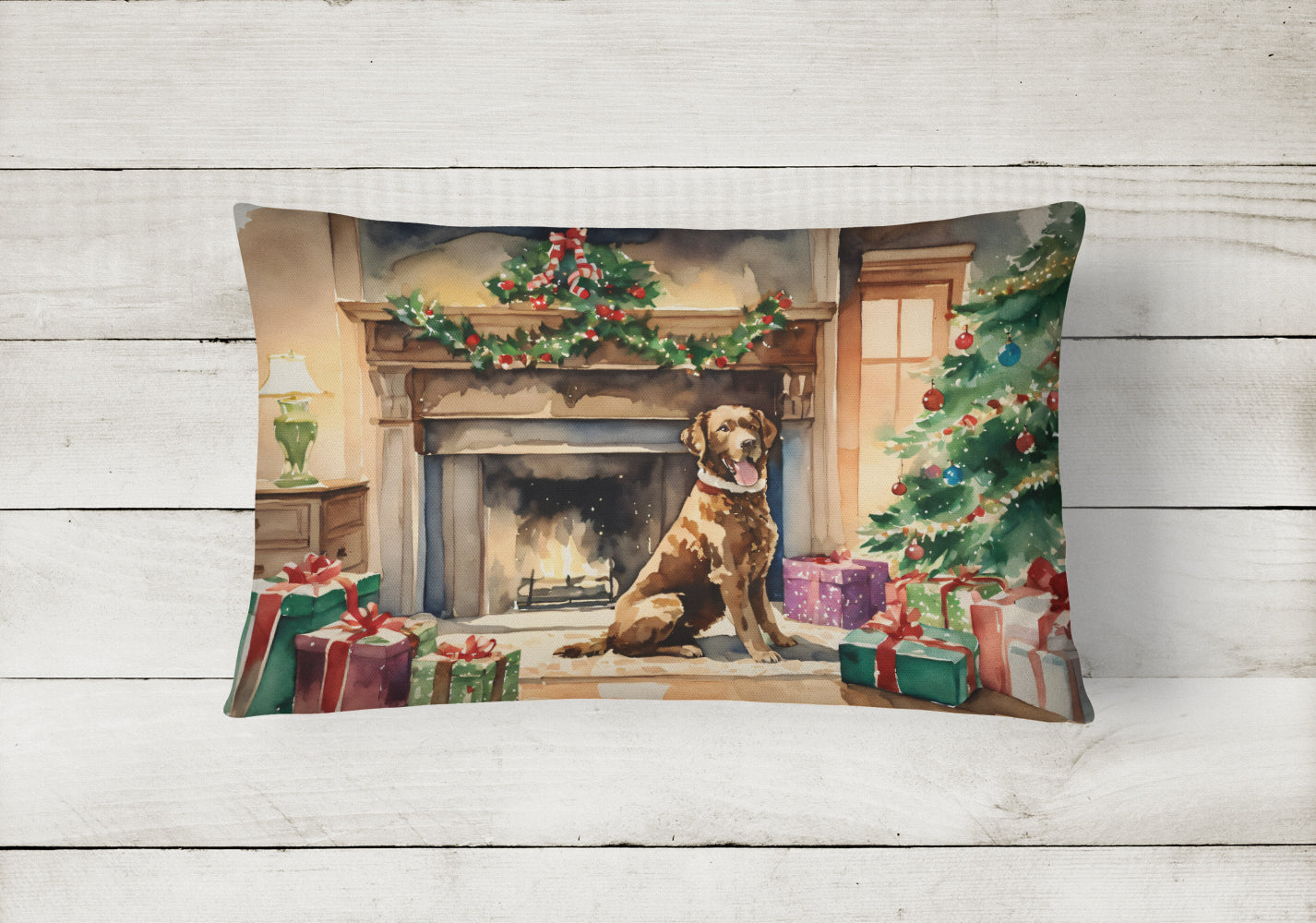 Buy this Chesapeake Bay Retriever Cozy Christmas Throw Pillow