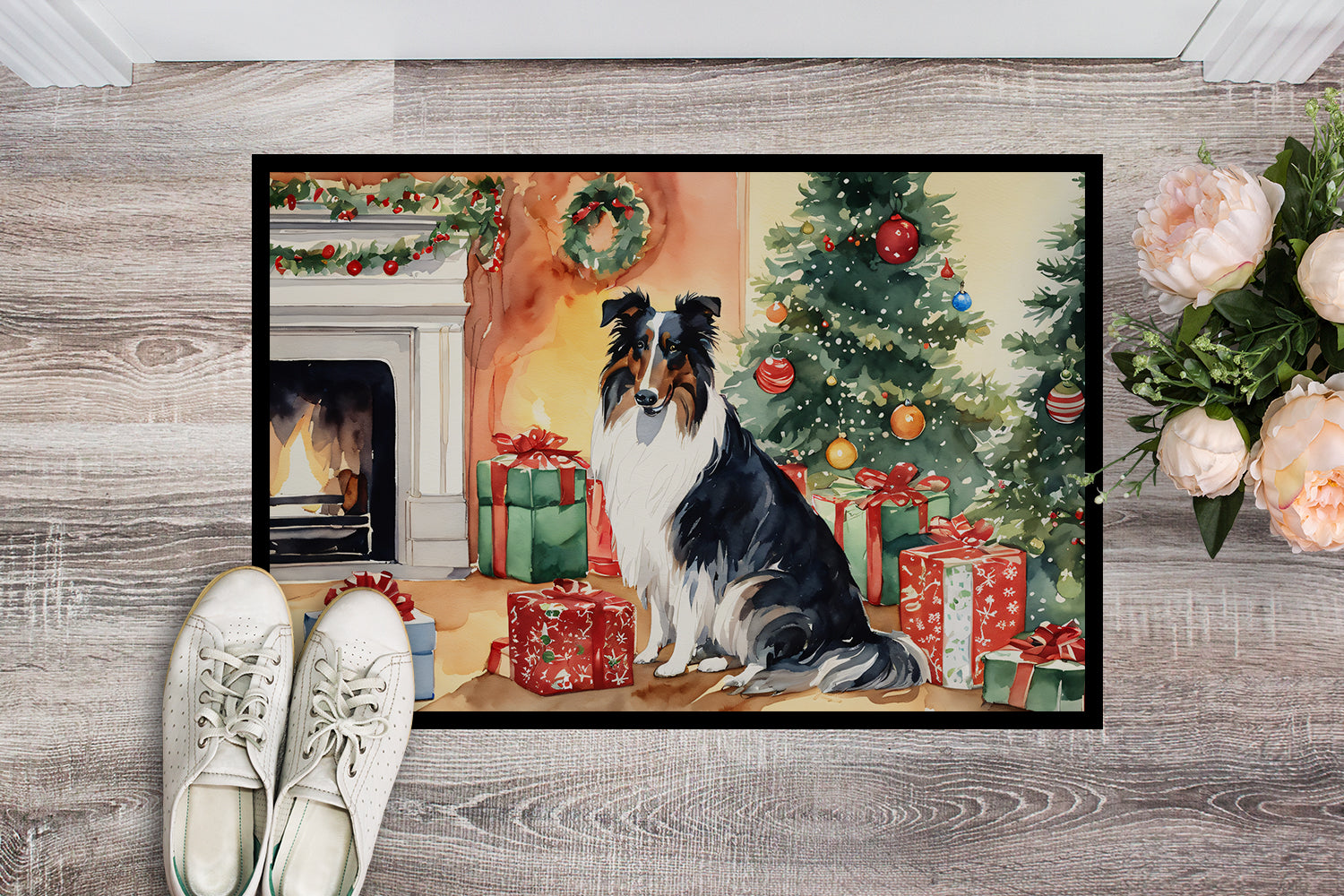 Buy this Collie Cozy Christmas Doormat