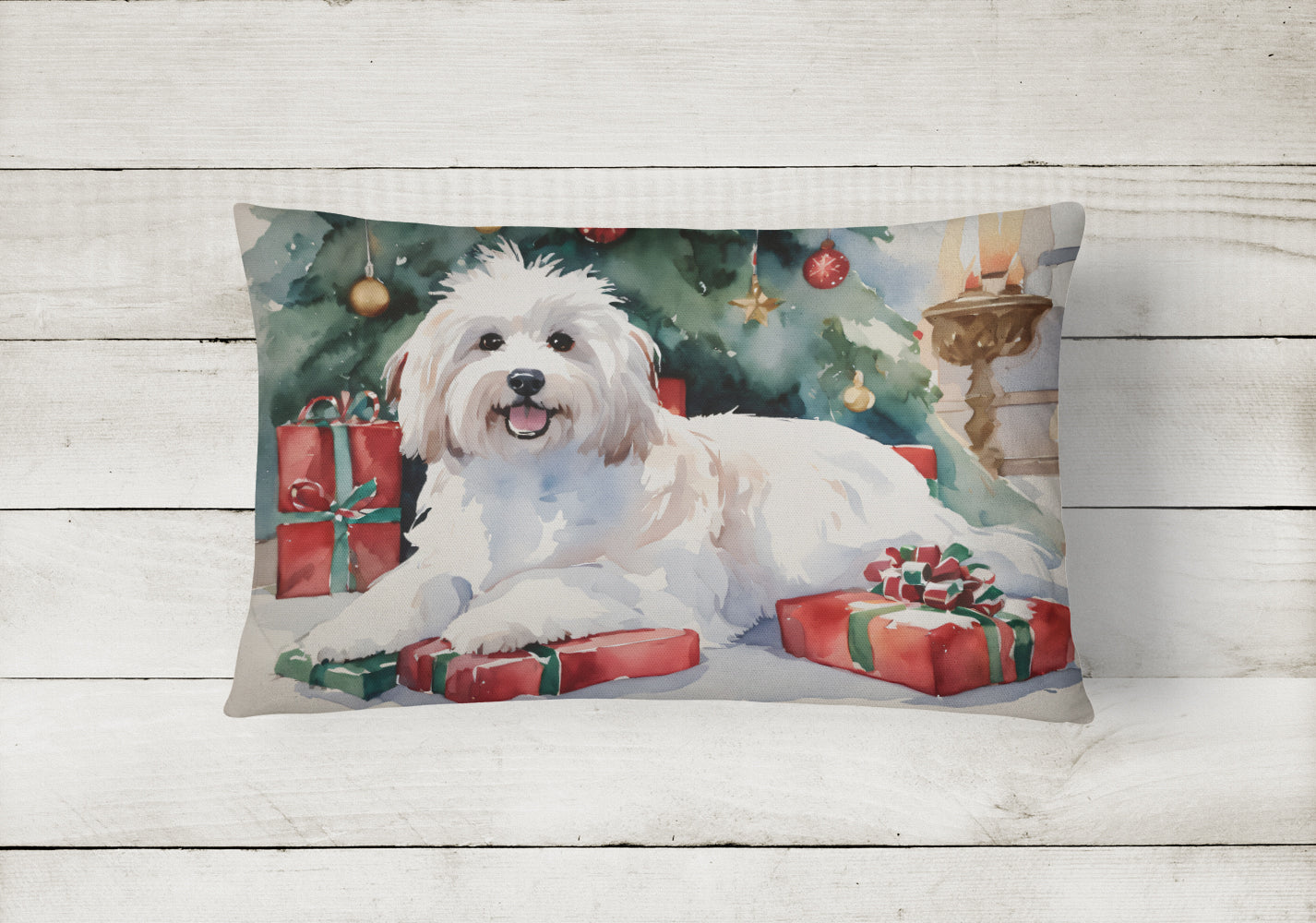 Buy this Coton De Tulear Cozy Christmas Throw Pillow