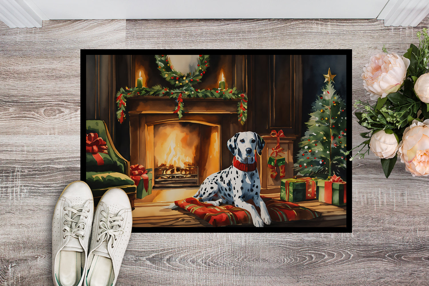 Buy this Dalmatian Cozy Christmas Doormat