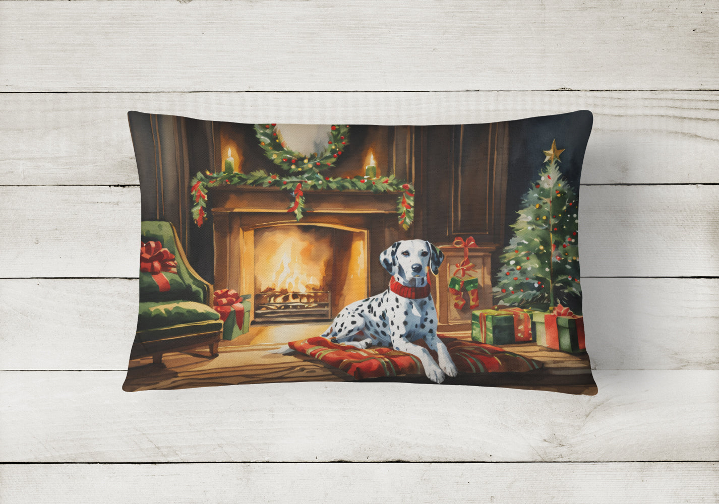 Buy this Dalmatian Cozy Christmas Throw Pillow