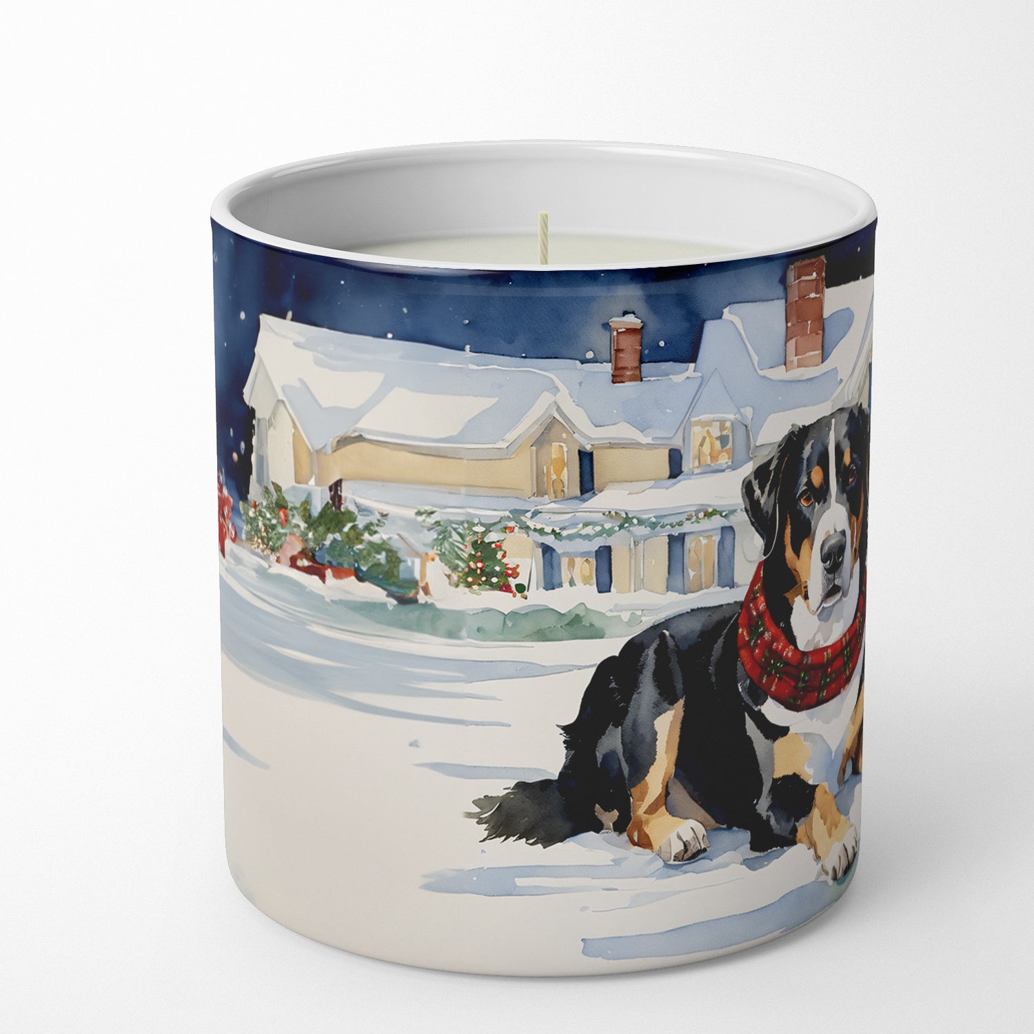 Entlebucher Mountain Dog Cozy Christmas Decorative Soy Candle