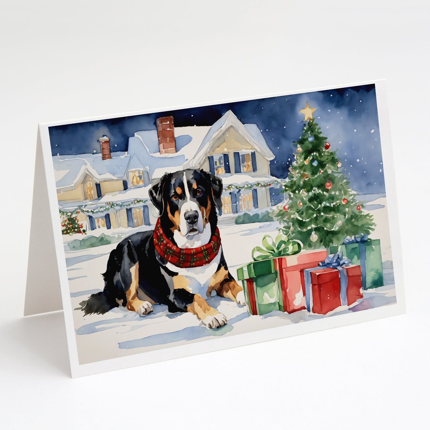 Buy this Entlebucher Mountain Dog Cozy Christmas Greeting Cards Pack of 8