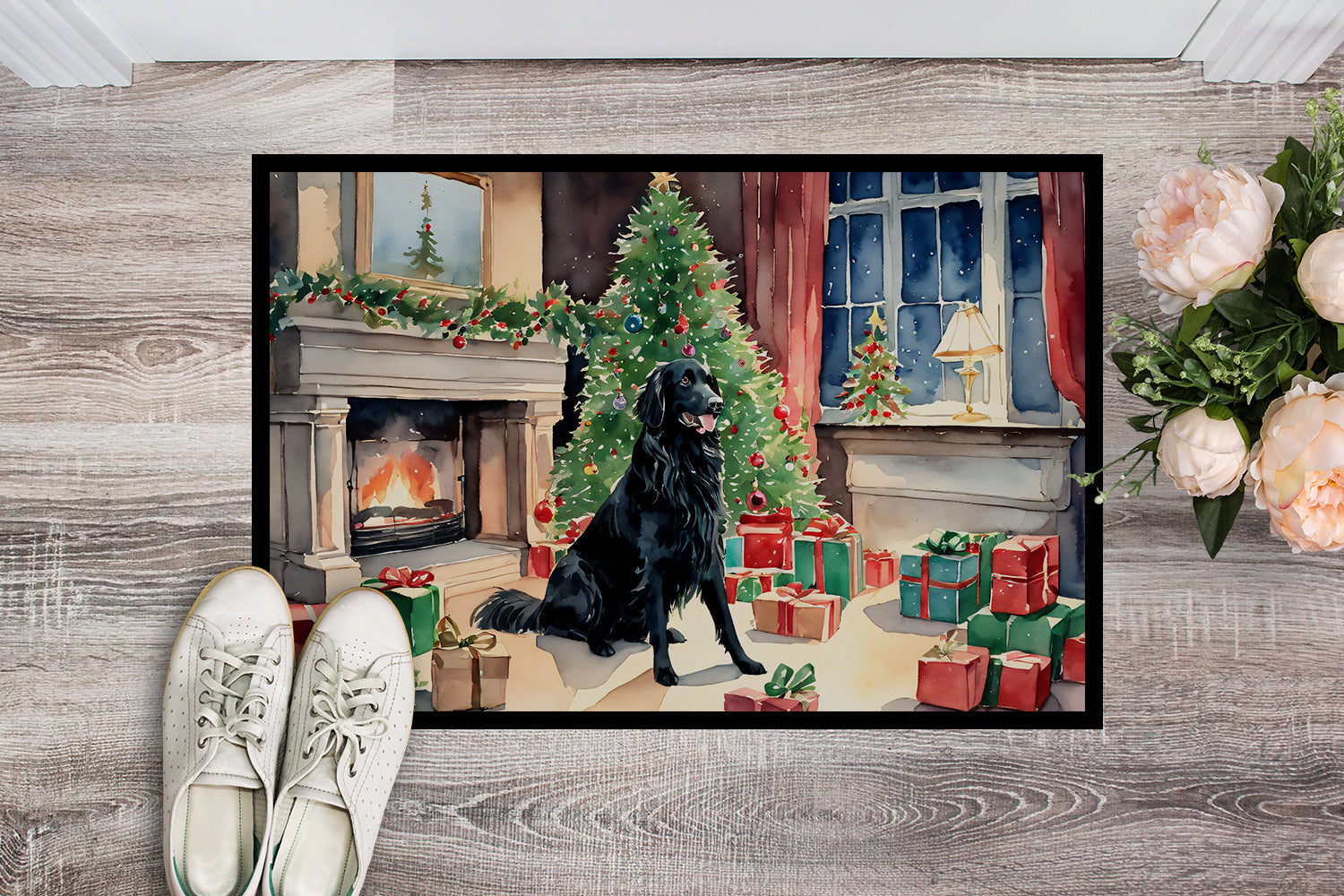 Buy this Flat-Coated Retriever Cozy Christmas Doormat