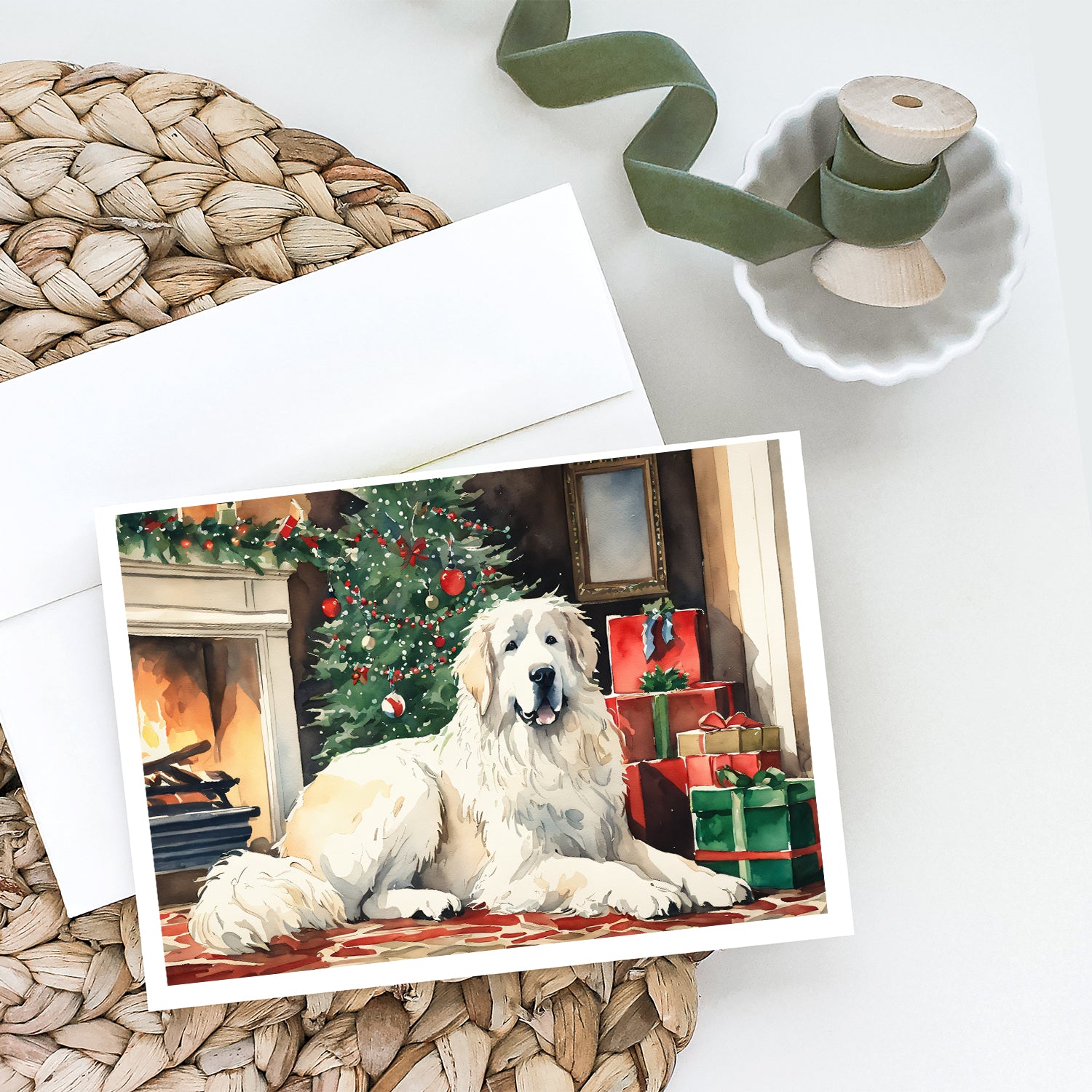 Buy this Great Pyrenees Cozy Christmas Greeting Cards Pack of 8