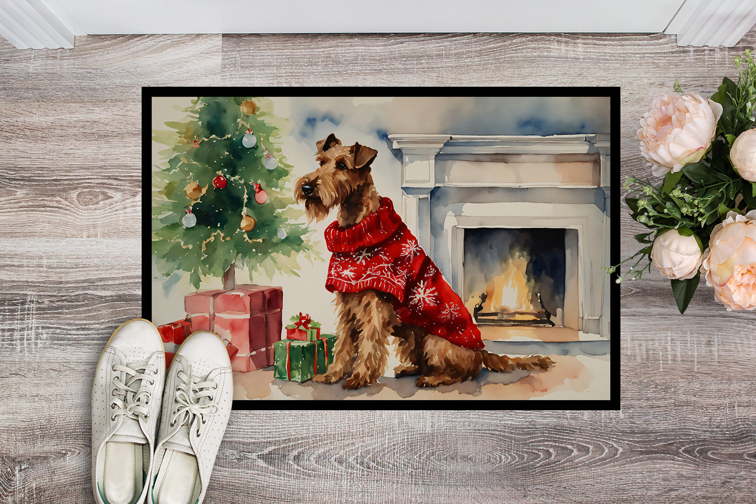 Buy this Irish Terrier Cozy Christmas Doormat