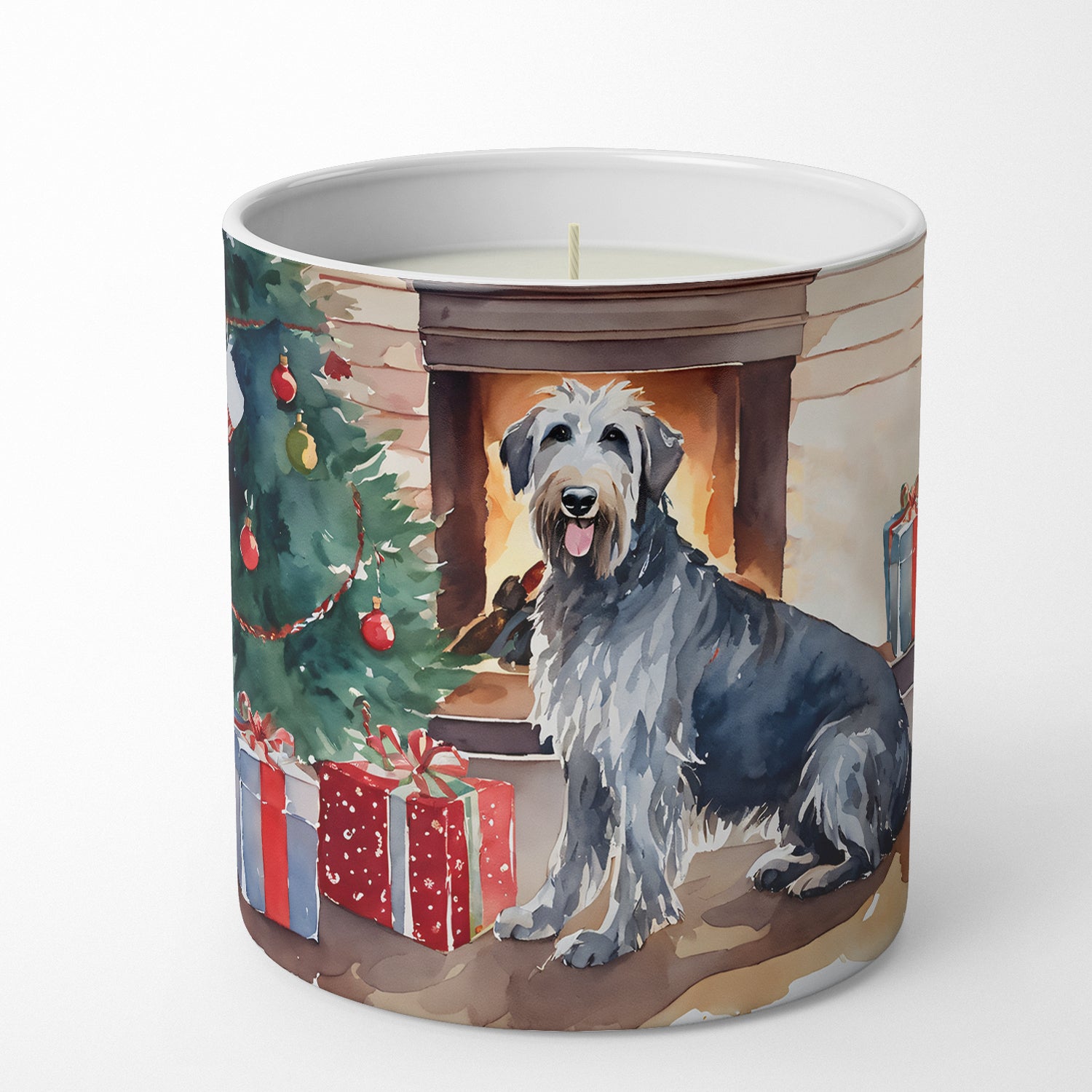 Buy this Irish Wolfhound Cozy Christmas Decorative Soy Candle