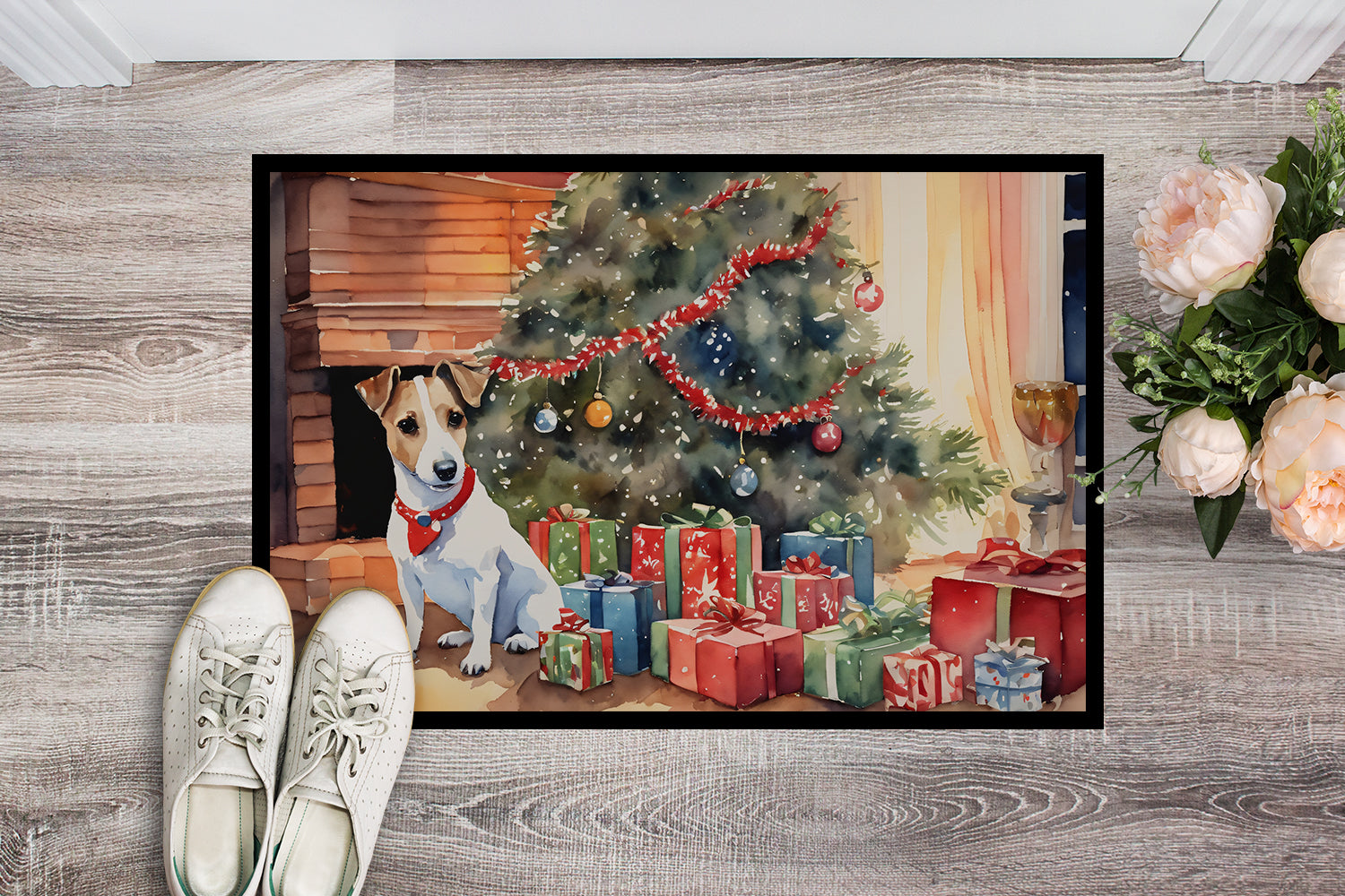 Buy this Jack Russell Terrier Cozy Christmas Doormat