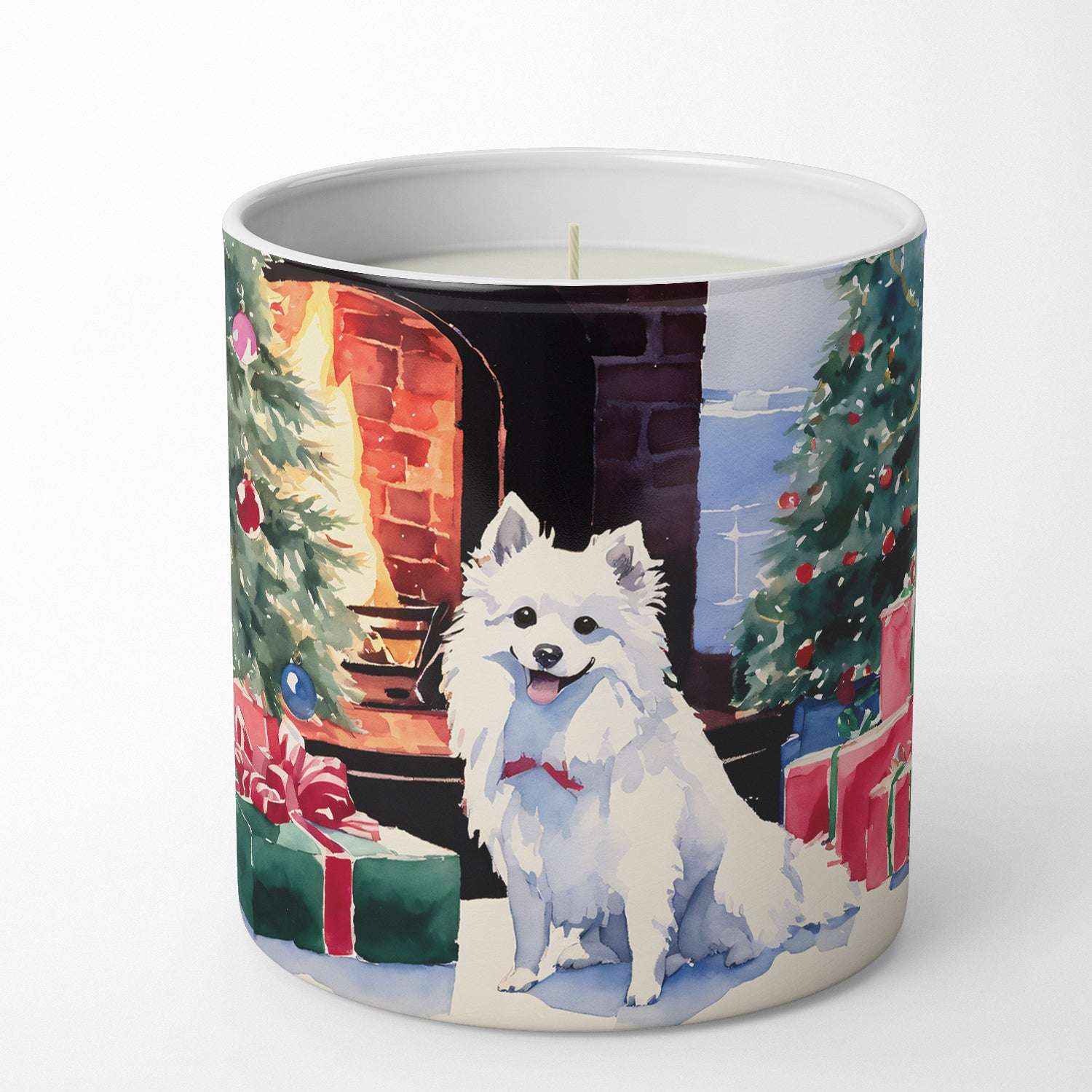 Buy this Japanese Spitz Cozy Christmas Decorative Soy Candle
