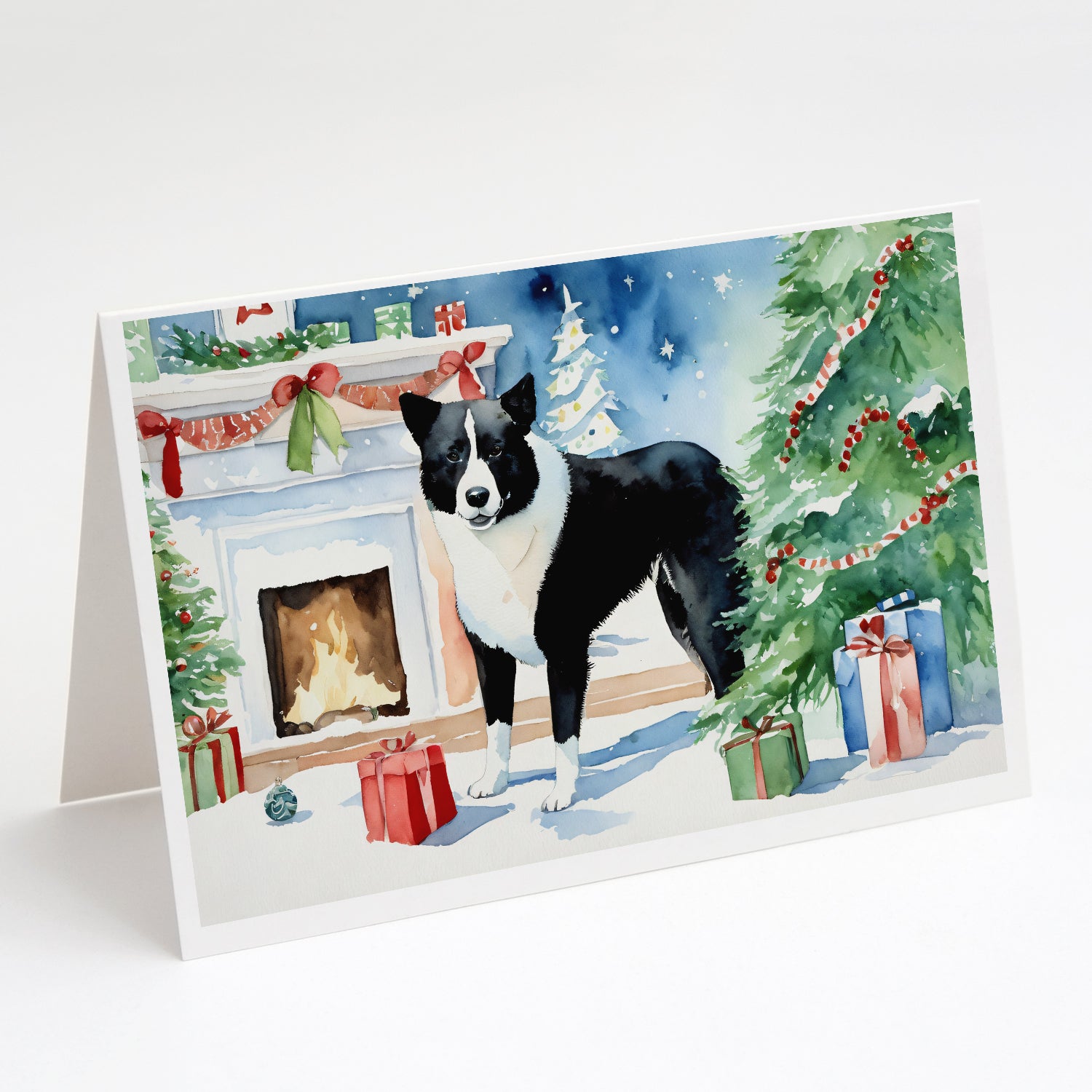 Buy this Karelian Bear Dog Cozy Christmas Greeting Cards Pack of 8