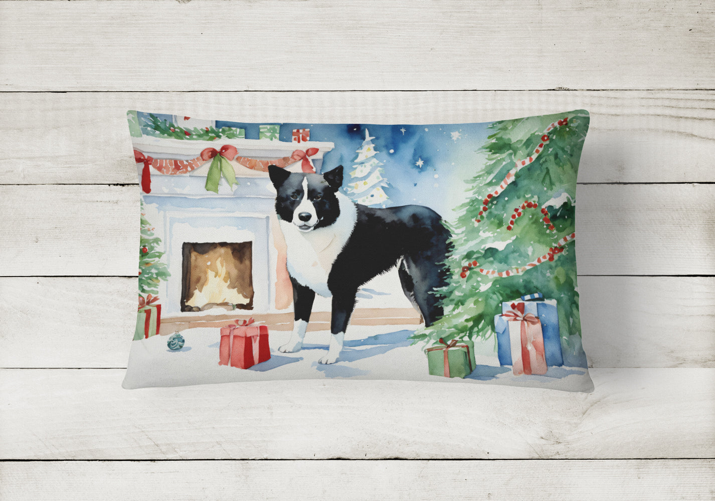 Karelian Bear Dog Cozy Christmas Throw Pillow