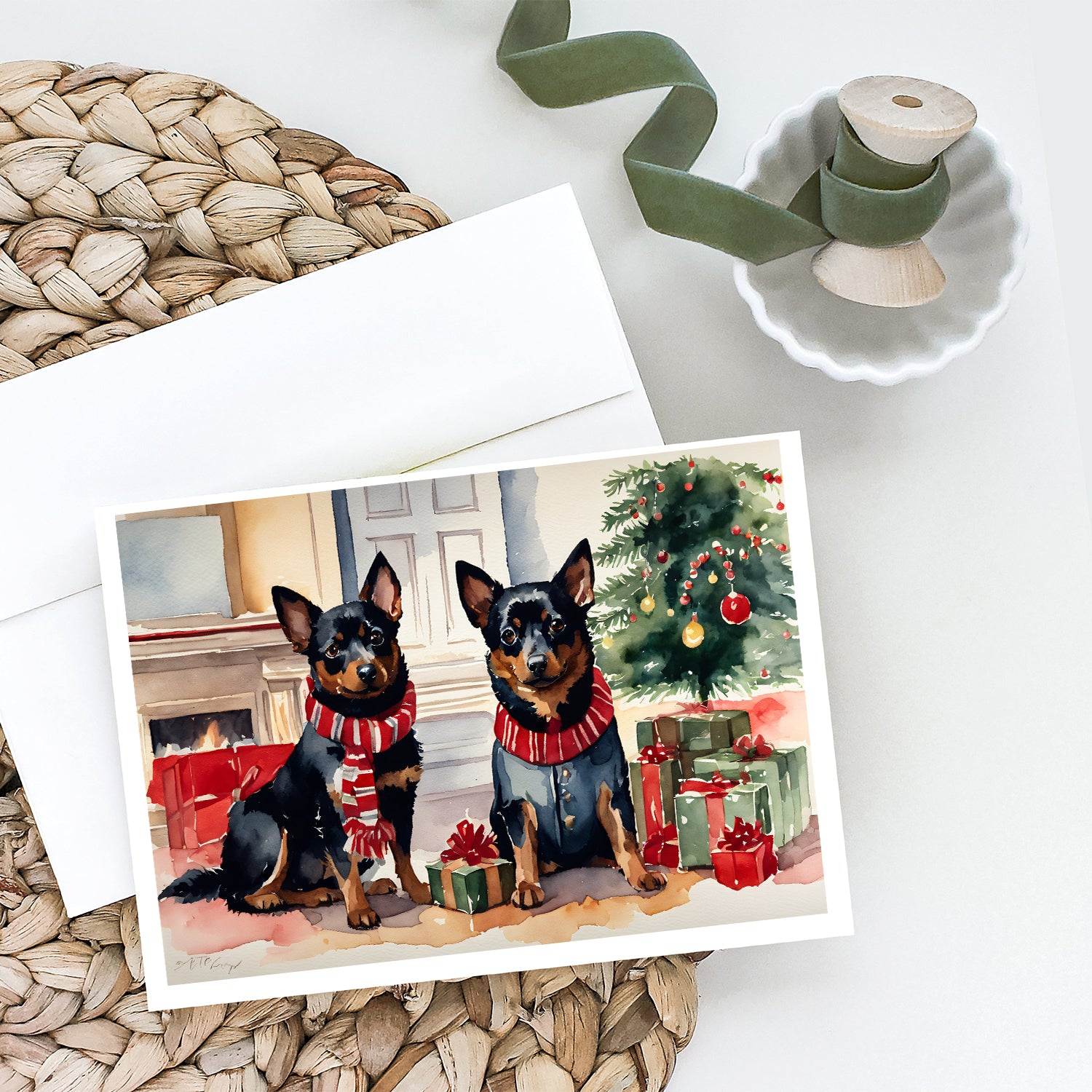 Buy this Lancashire Heeler Cozy Christmas Greeting Cards Pack of 8