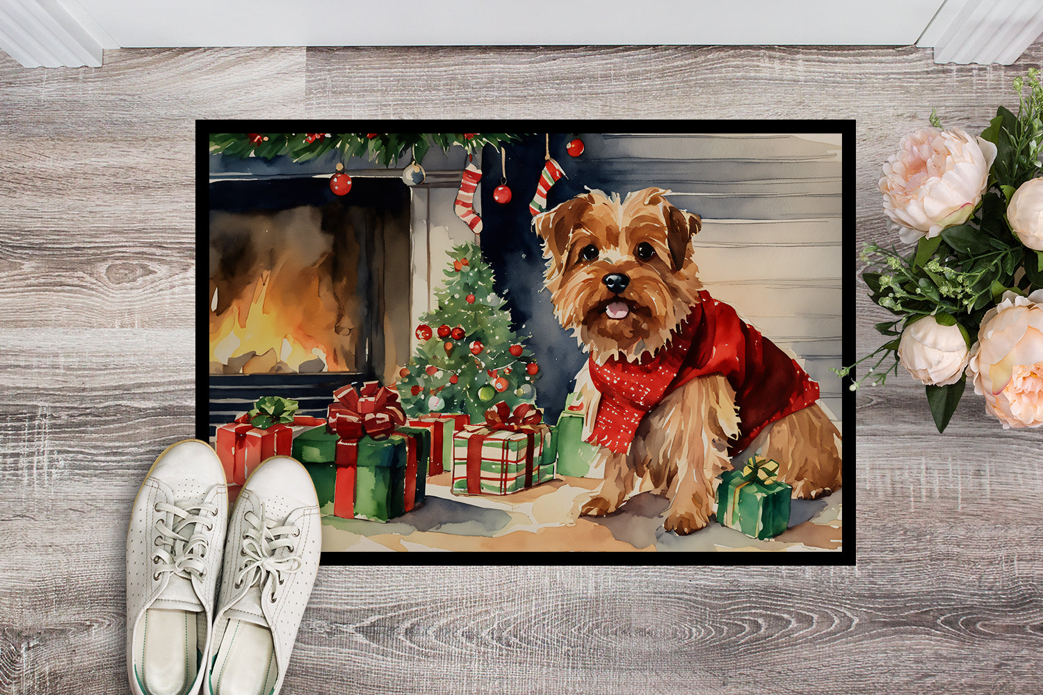Buy this Norfolk Terrier Cozy Christmas Doormat