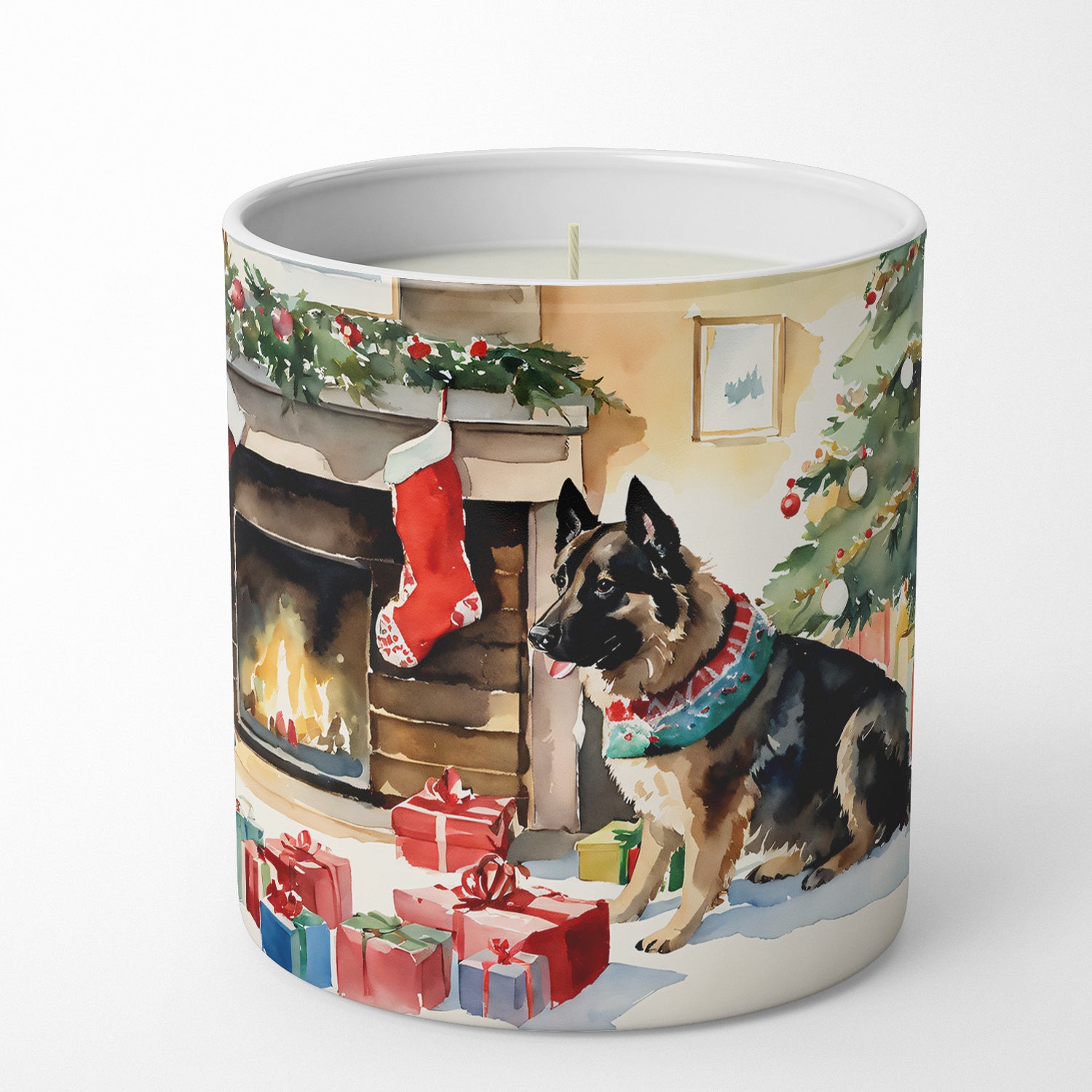 Norwegian Buhund Cozy Christmas Decorative Soy Candle