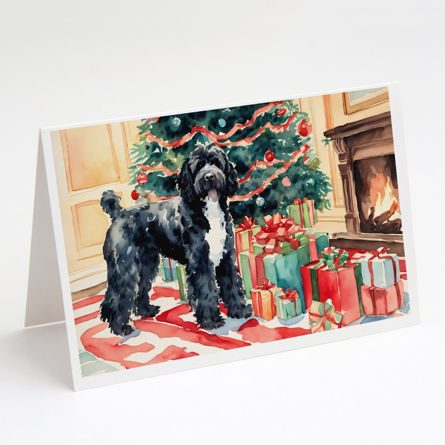 Buy this Portuguese Water Dog Cozy Christmas Greeting Cards Pack of 8