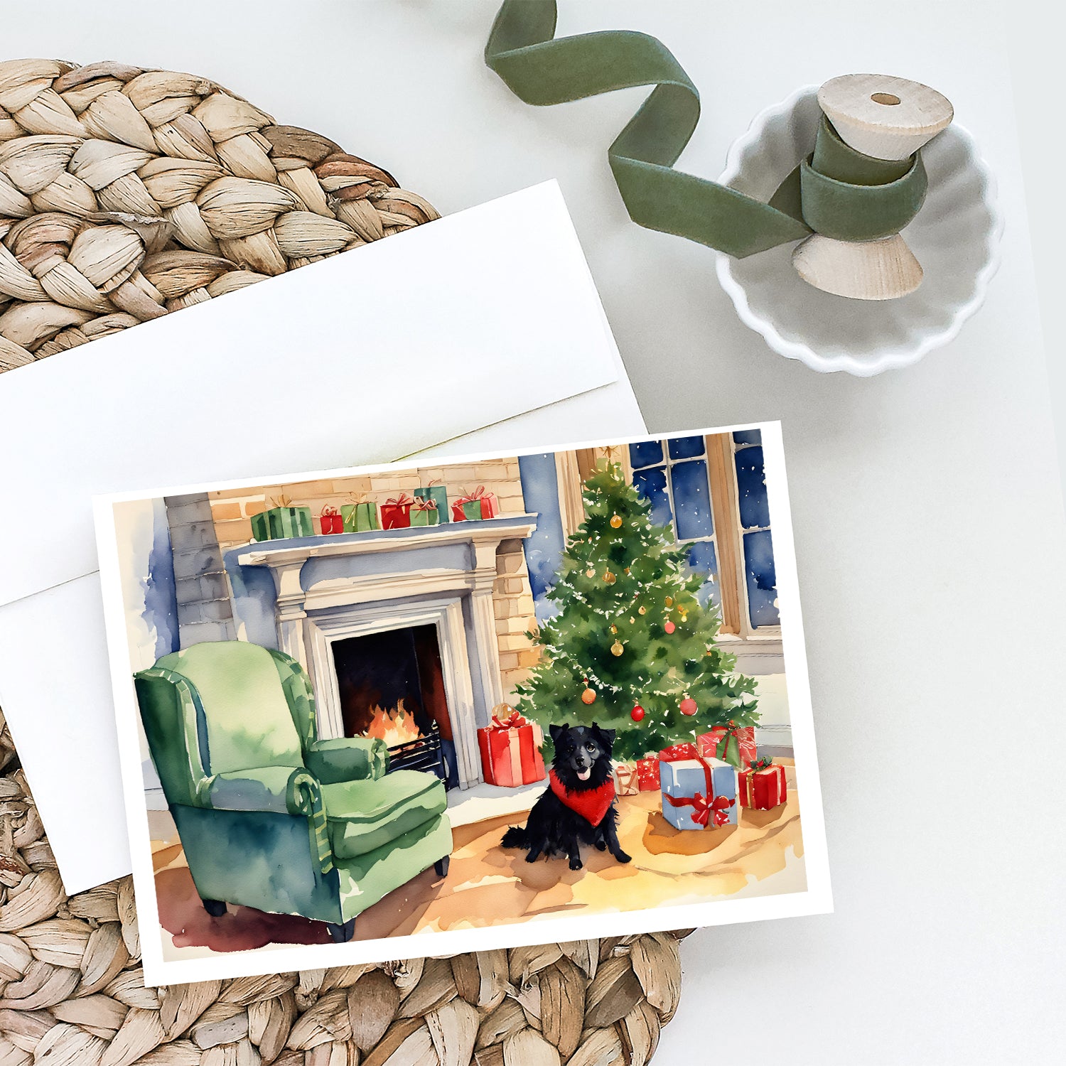 Buy this Schipperke Cozy Christmas Greeting Cards Pack of 8