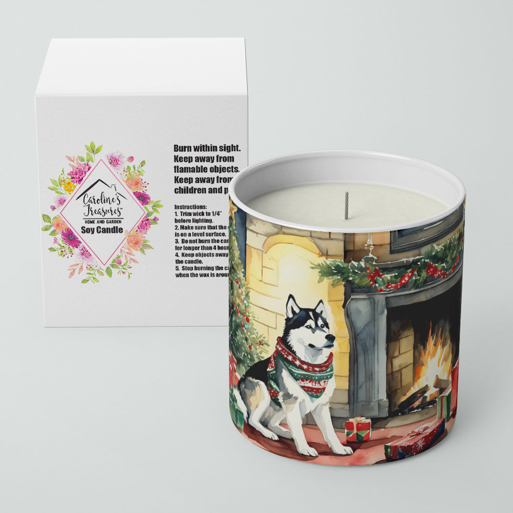 Buy this Siberian Husky Cozy Christmas Decorative Soy Candle