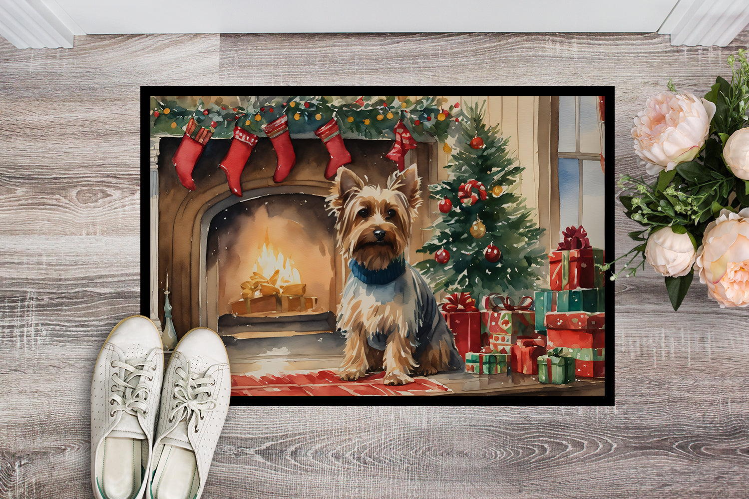 Buy this Silky Terrier Cozy Christmas Doormat