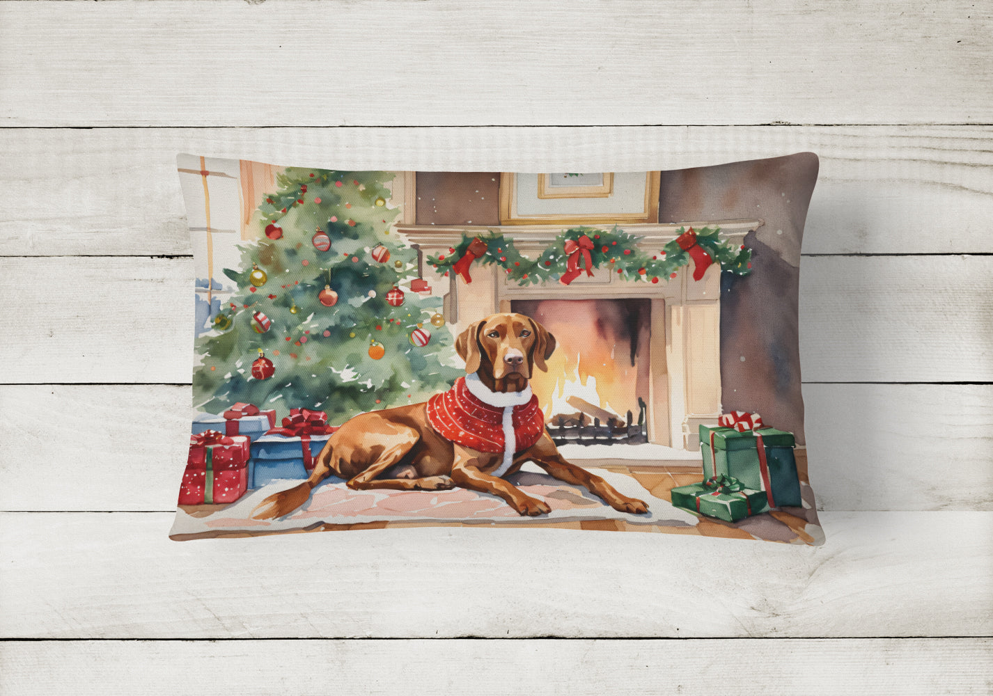 Buy this Vizsla Cozy Christmas Throw Pillow