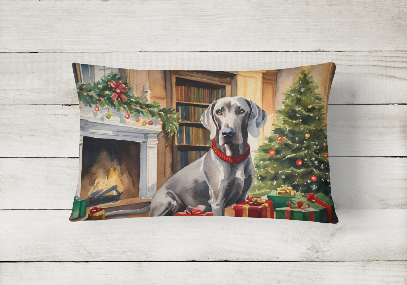 Buy this Weimaraner Cozy Christmas Throw Pillow